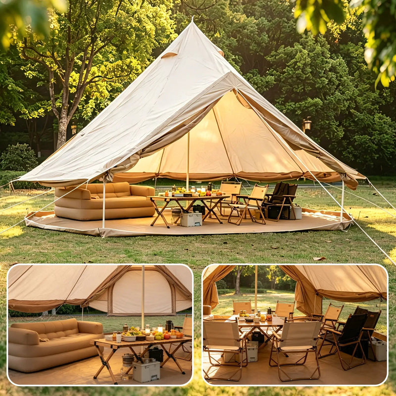 Oxford Bell Tent for Family Camping - Spacious 13.1ft Yurt with Stove Jack by HouseOfZazla