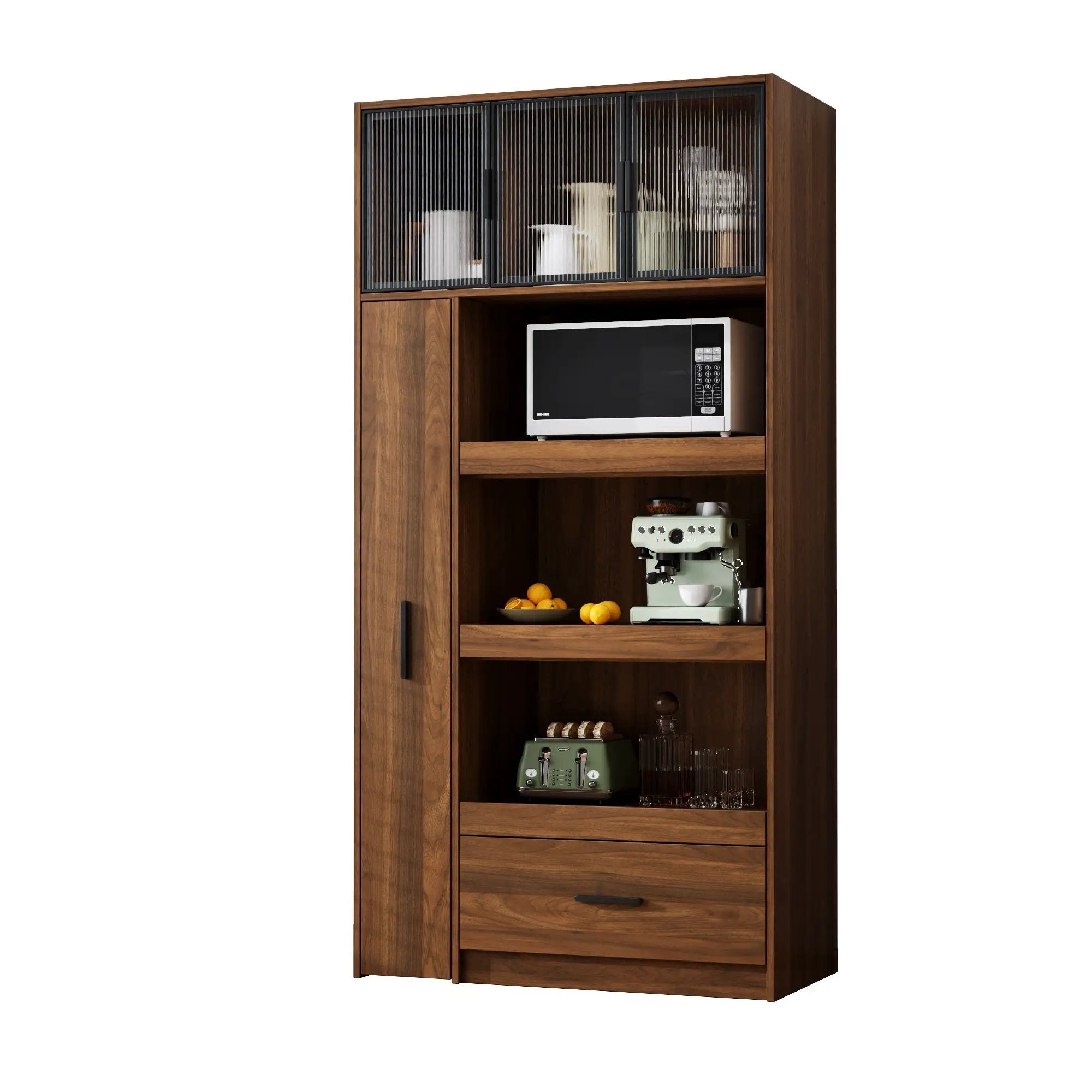 70.87" Tall Kitchen Pantry Cabinet with Multi-Tier Pull-Out Shelf by HouseOfZazla