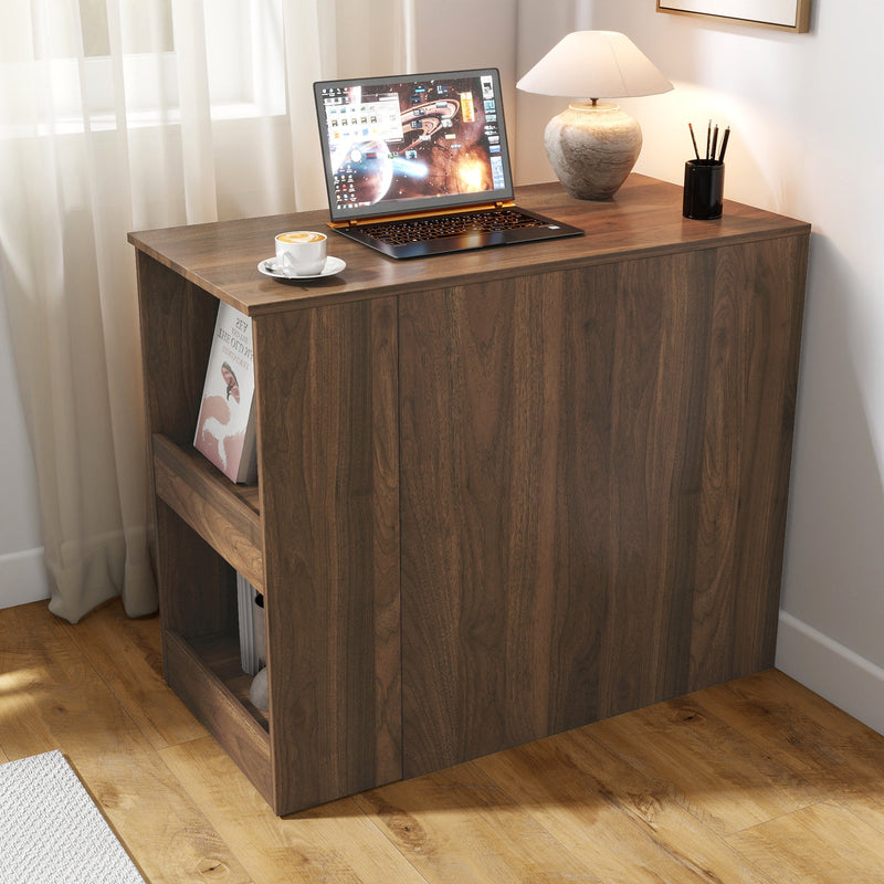 Computer Desk with Drawers, Modern Corner Home Office Storage with Extendable Table by HouseOfZazla