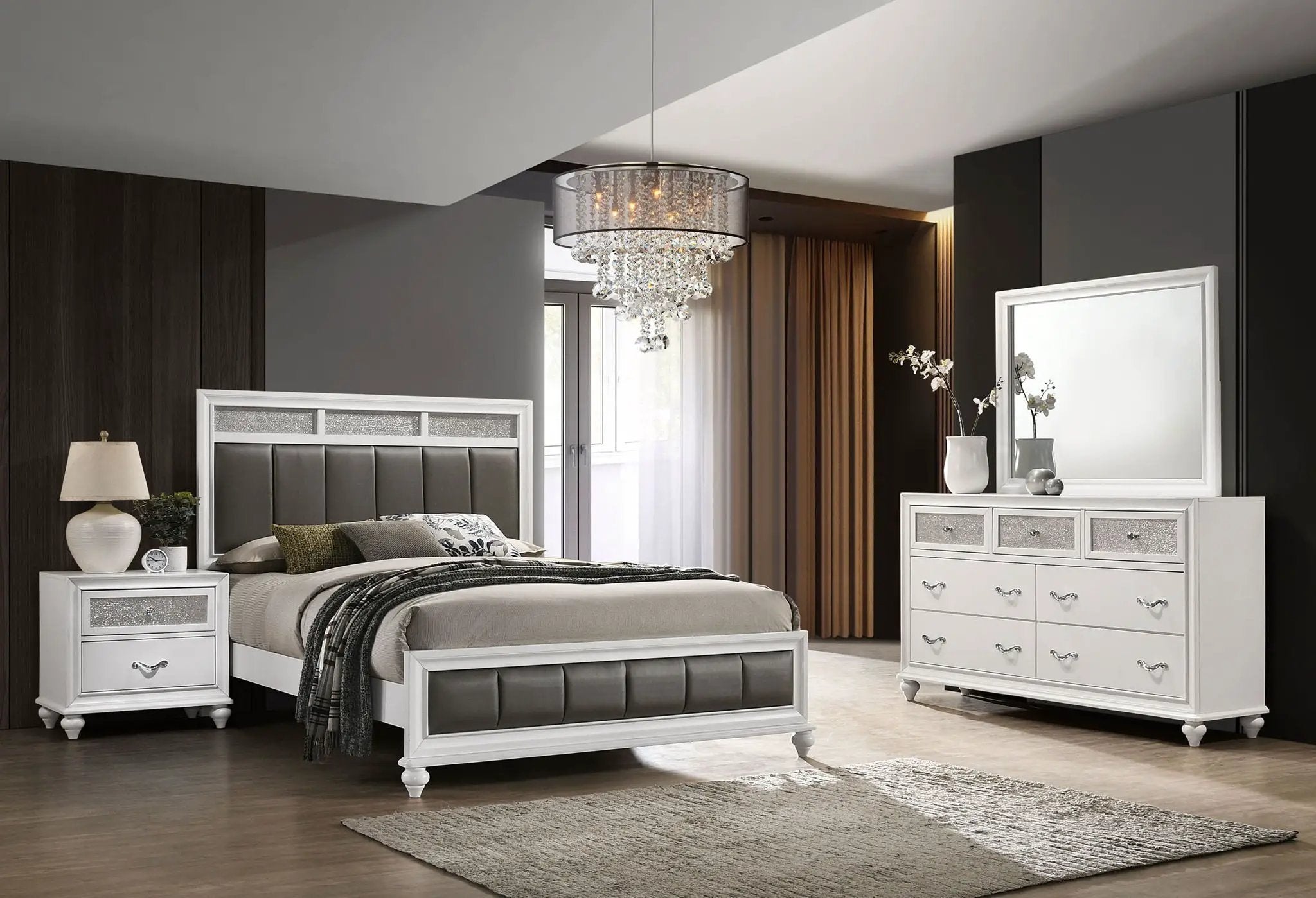 Barzini 4-piece California King Bedroom Set White by Unique Piece Furniture