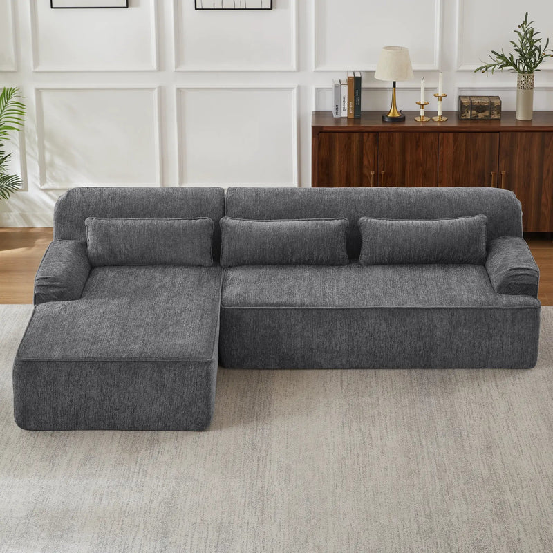 Chenille L-Shape Luxury Sectional Sofa by HouseOfZazla