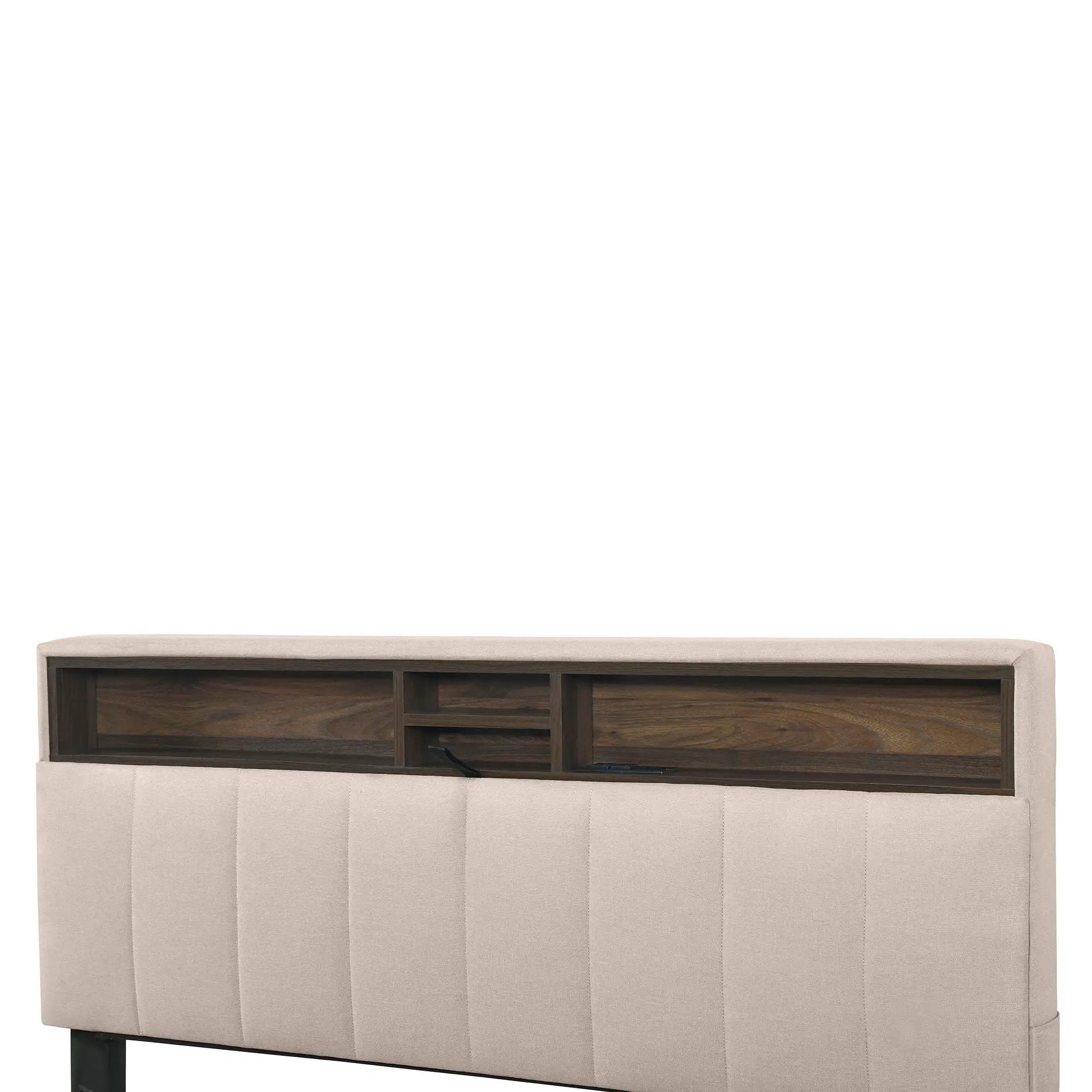 Upholstered Platform Bed With Storage Headboard, Trundle & 2 Drawers And A Set Of Sockets & USB Ports by HouseOfZazla
