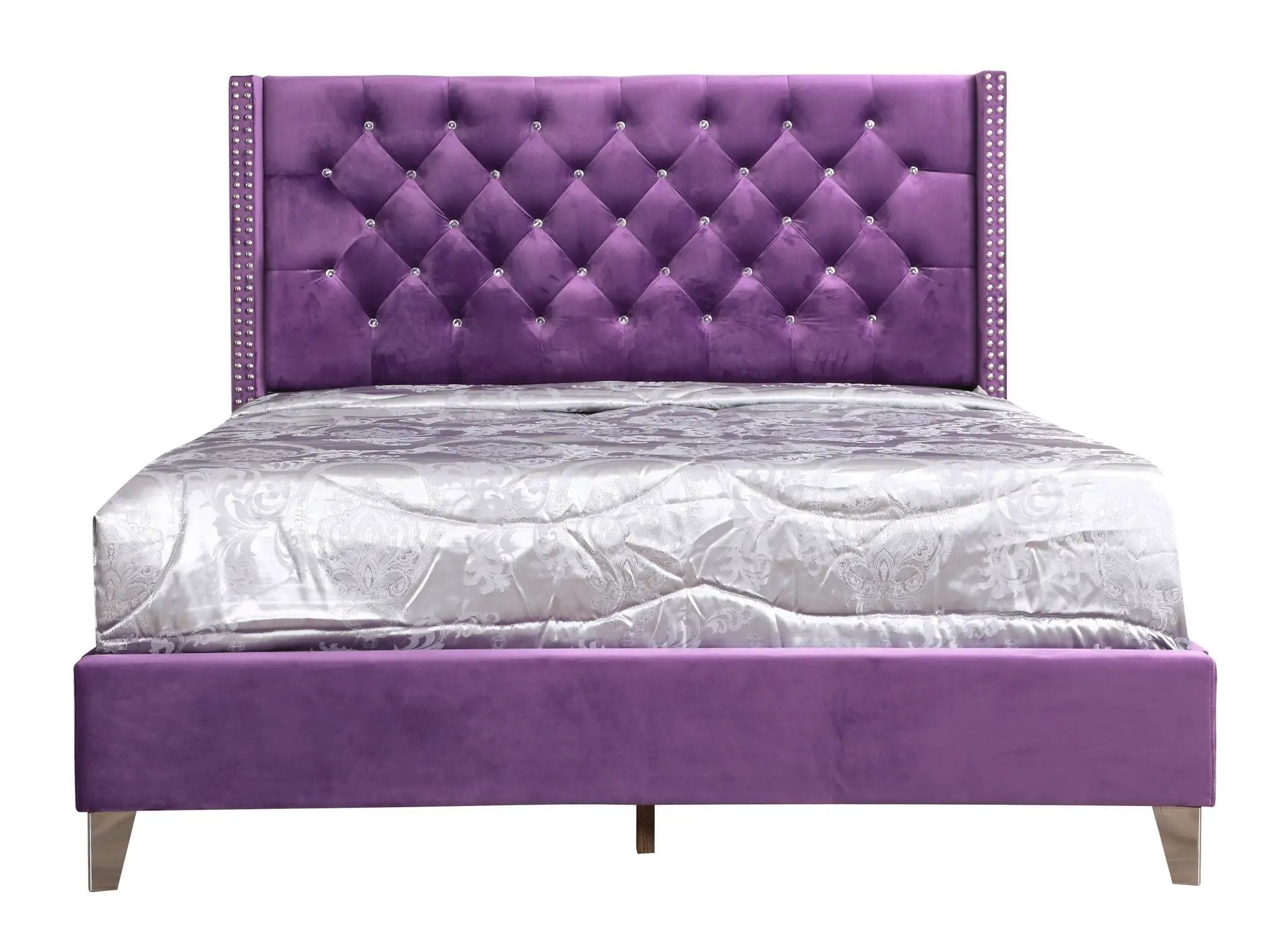 Upholstered Nailhead Trim Chic Bed by HouseOfZazla