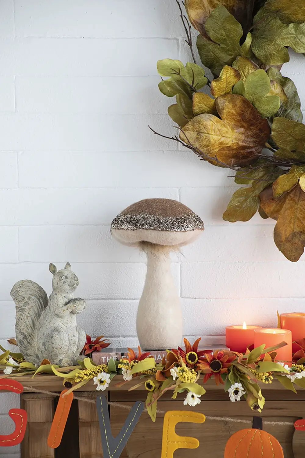 Mushroom Holiday Ornament, For Harvest Festival Fall Festival & Thanksgiving Table Decorations (Set of 2) - Beige / Light Brown by Unique Piece Furniture