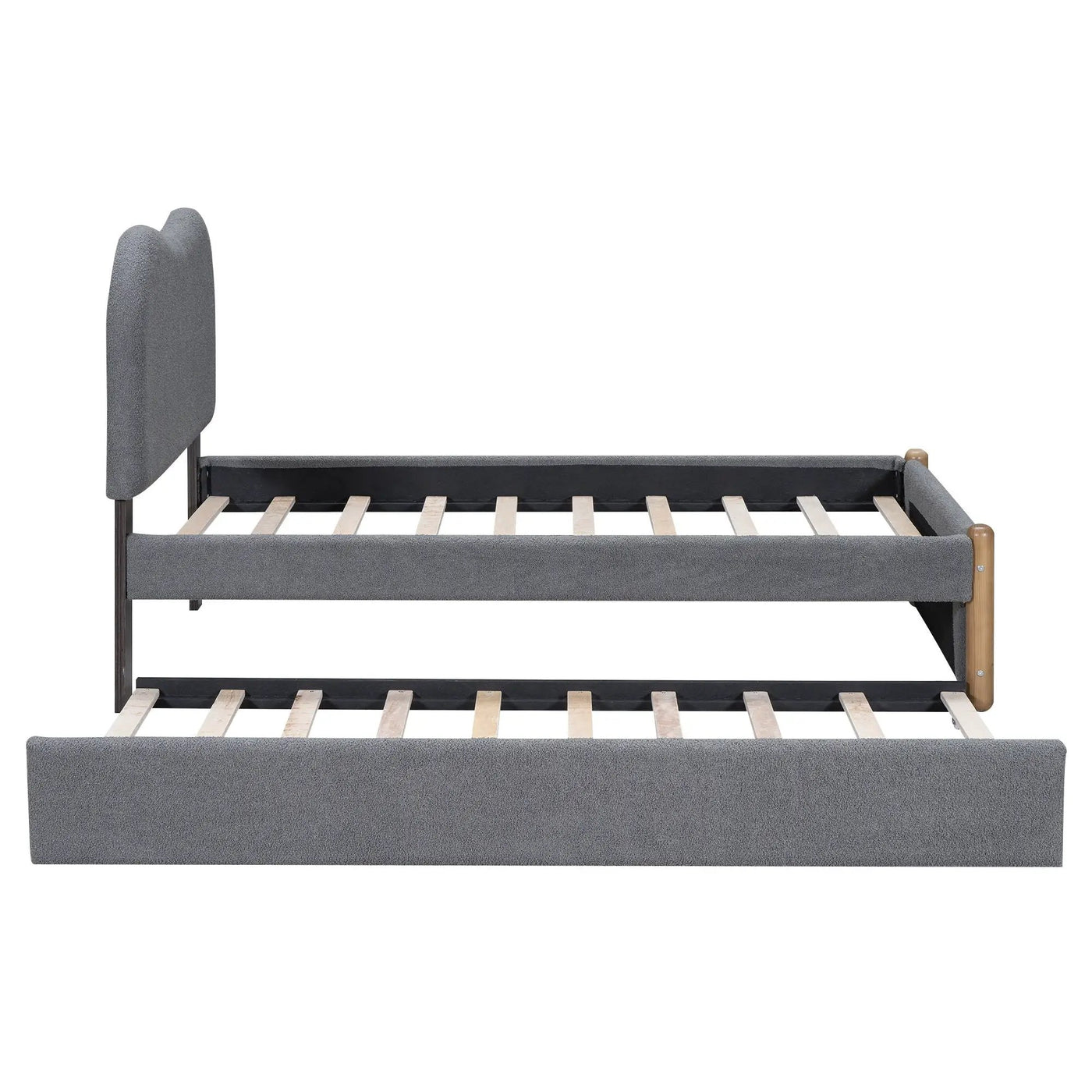 Upholstered Platform Bed With Wood Supporting Feet And Trundle by Unique Piece Furniture