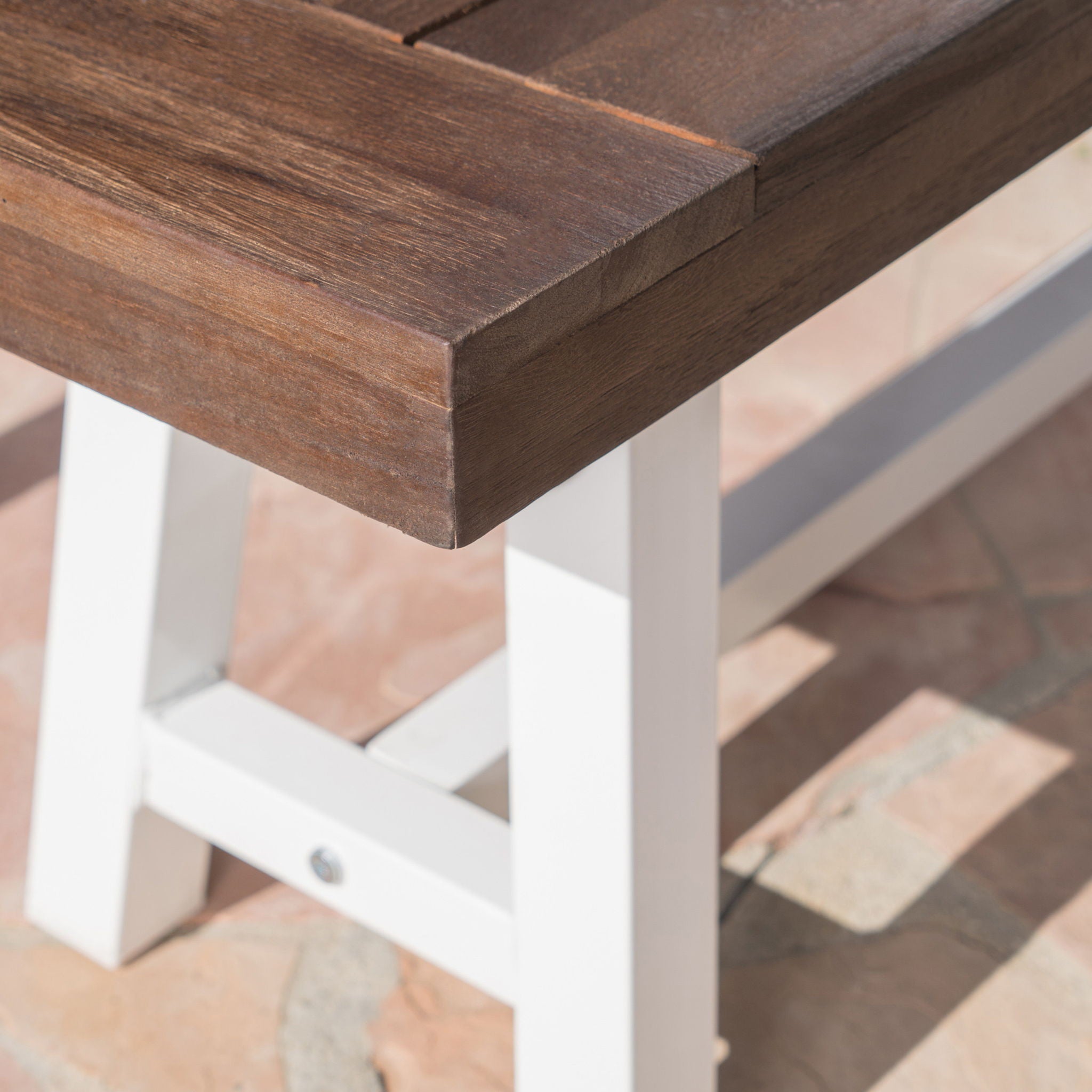 Tranquilizer Outdoor Acacia Wood Bench With Slat Panel Design by HouseOfZazla