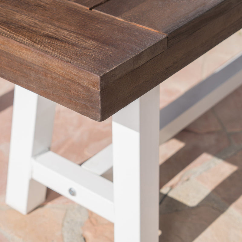 Tranquilizer Outdoor Acacia Wood Bench With Slat Panel Design by HouseOfZazla