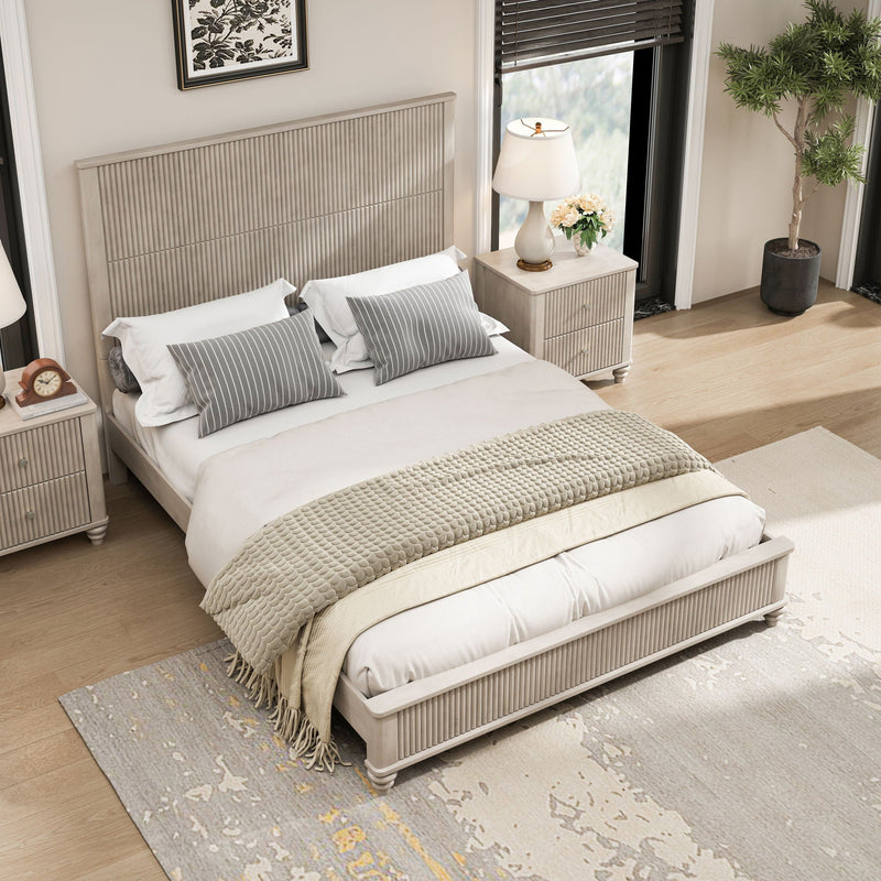 Platform Bed Frame & Tall Headboard by HouseOfZazla