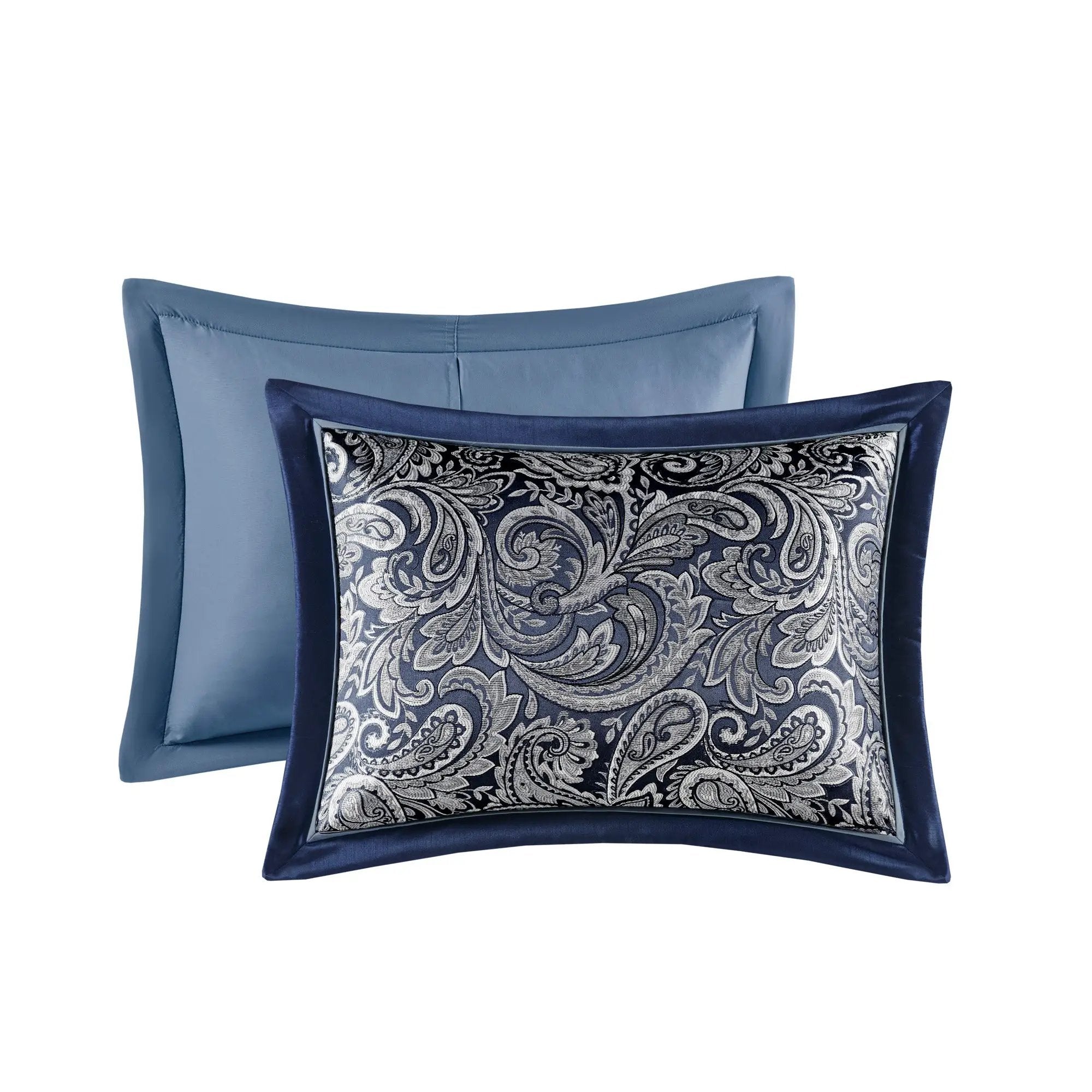 12 Piece Comforter Set with Cotton Bed Sheets Navy Queen by HouseOfZazla