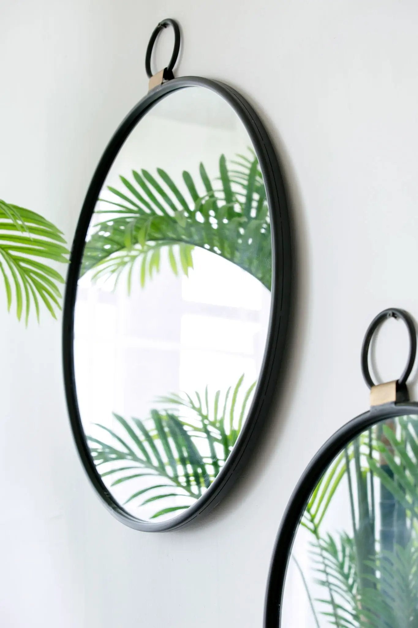 Wall Mirror With Frame, Contemporary Minimalist Accent Mirror For Living Room, Foyer, Entryway, Bedroom - Black by HouseOfZazla