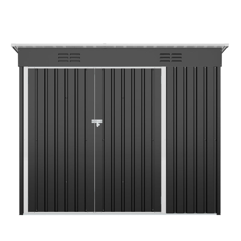 4 x 8 Ft Galvanized Steel Outdoor Storage Shed with 3 Access Doors by HouseOfZazla
