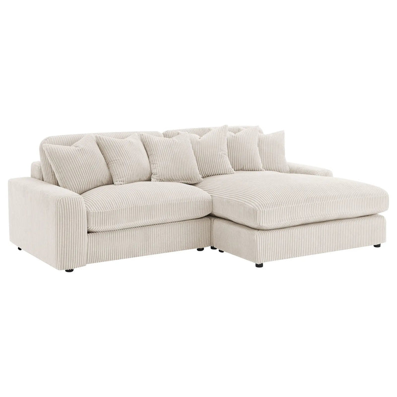 Upton - Reversible Sectional Sofa With Oversized Chaise - Sand by HouseOfZazla