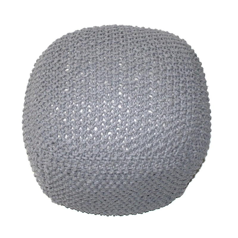 Semi Rounded Pouf, Cable Knitted, Perfect Seating by HouseOfZazla