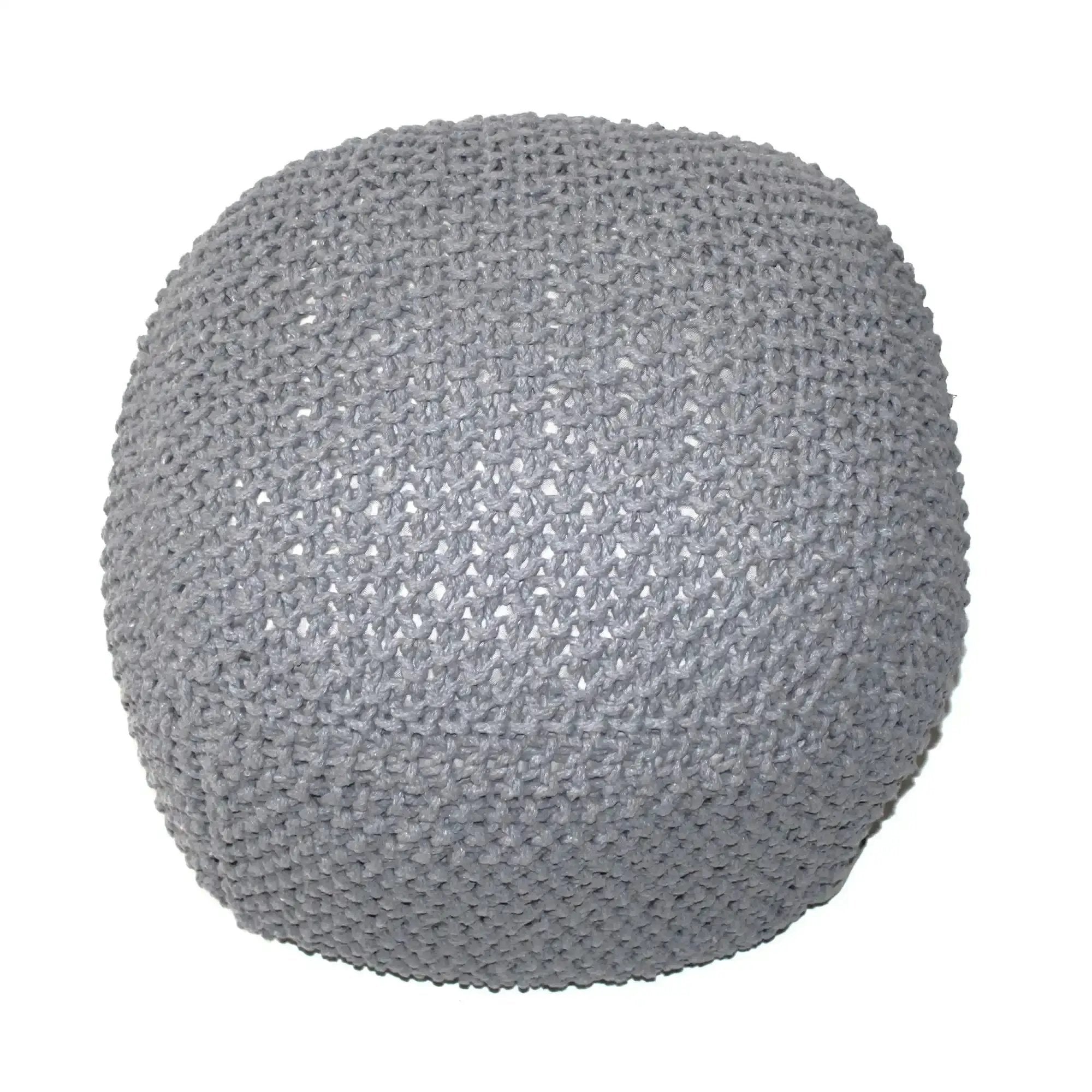 Semi Rounded Pouf Cable Knitted Perfect Seating by HouseOfZazla