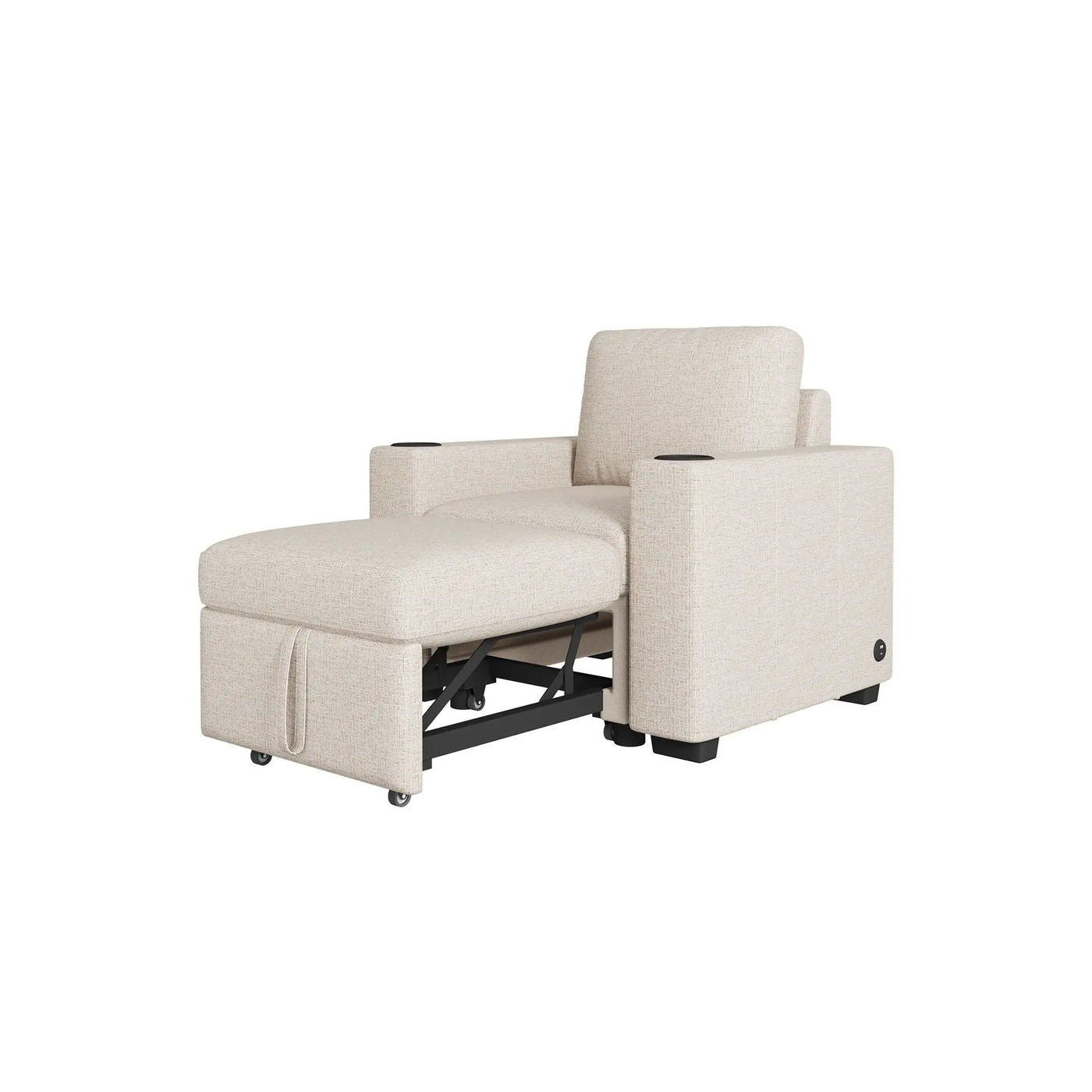 Single Pull Out Sofa Bed With USB Ports And Cup Holders by HouseOfZazla