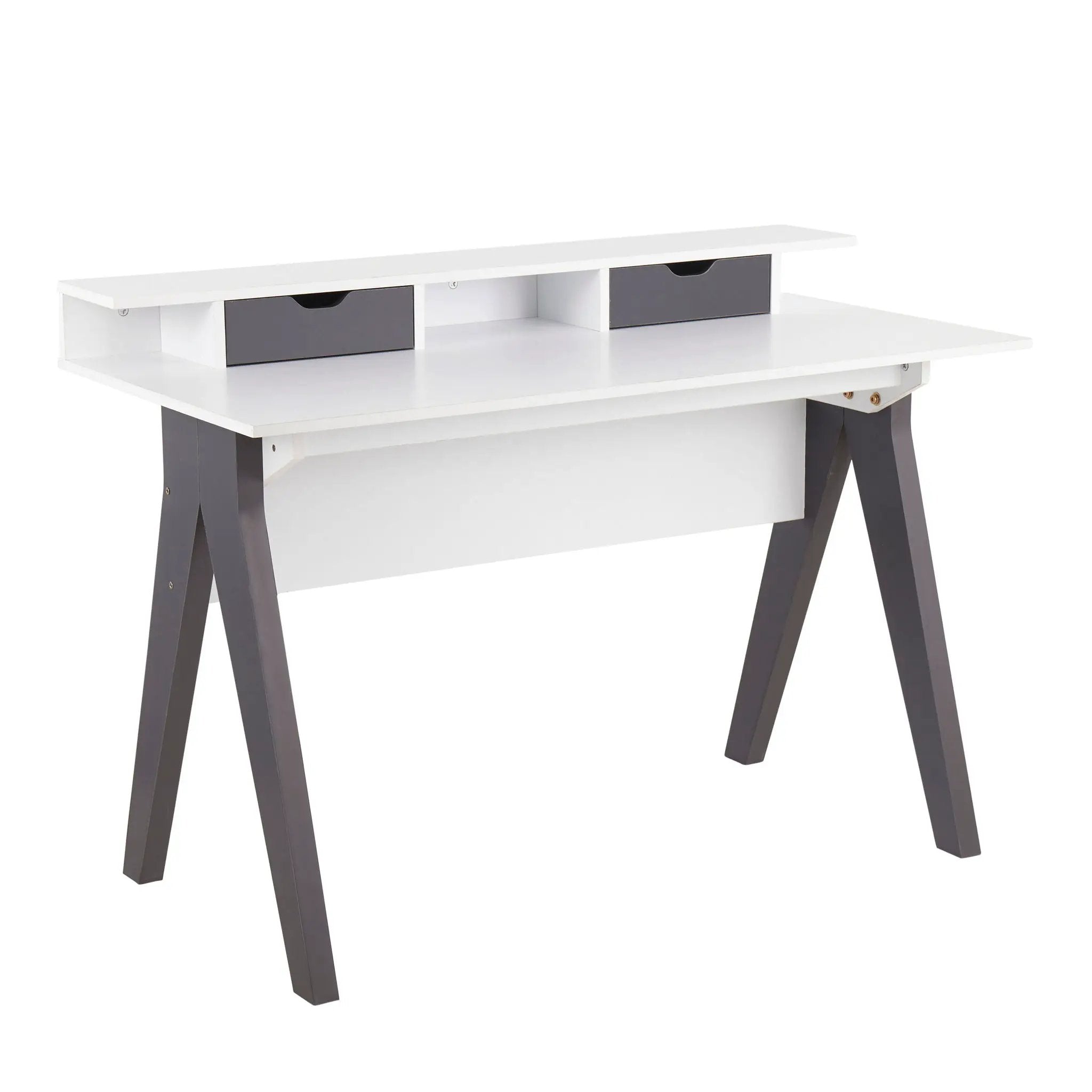 Wishbone - Contemporary Desk - Gray / White by HouseOfZazla
