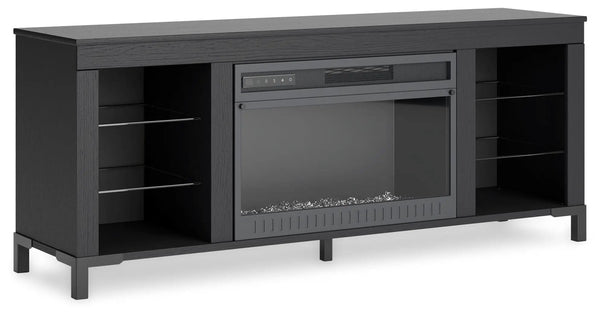 Cayberry - Meuble TV avec cheminée - Noir