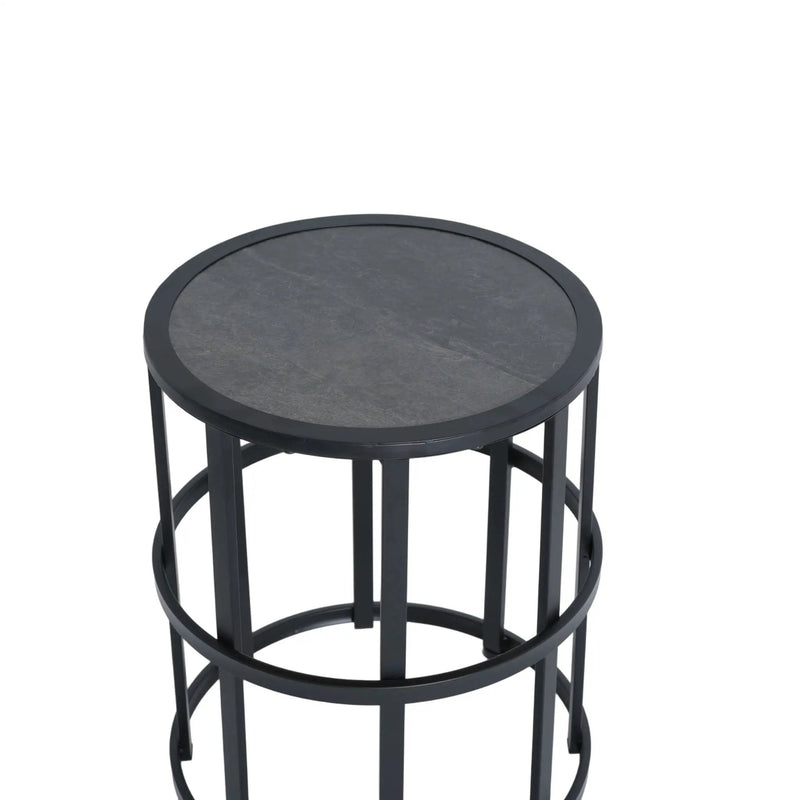 Ceramic Tile Side Table with Powder Coated Iron Frame by HouseOfZazla