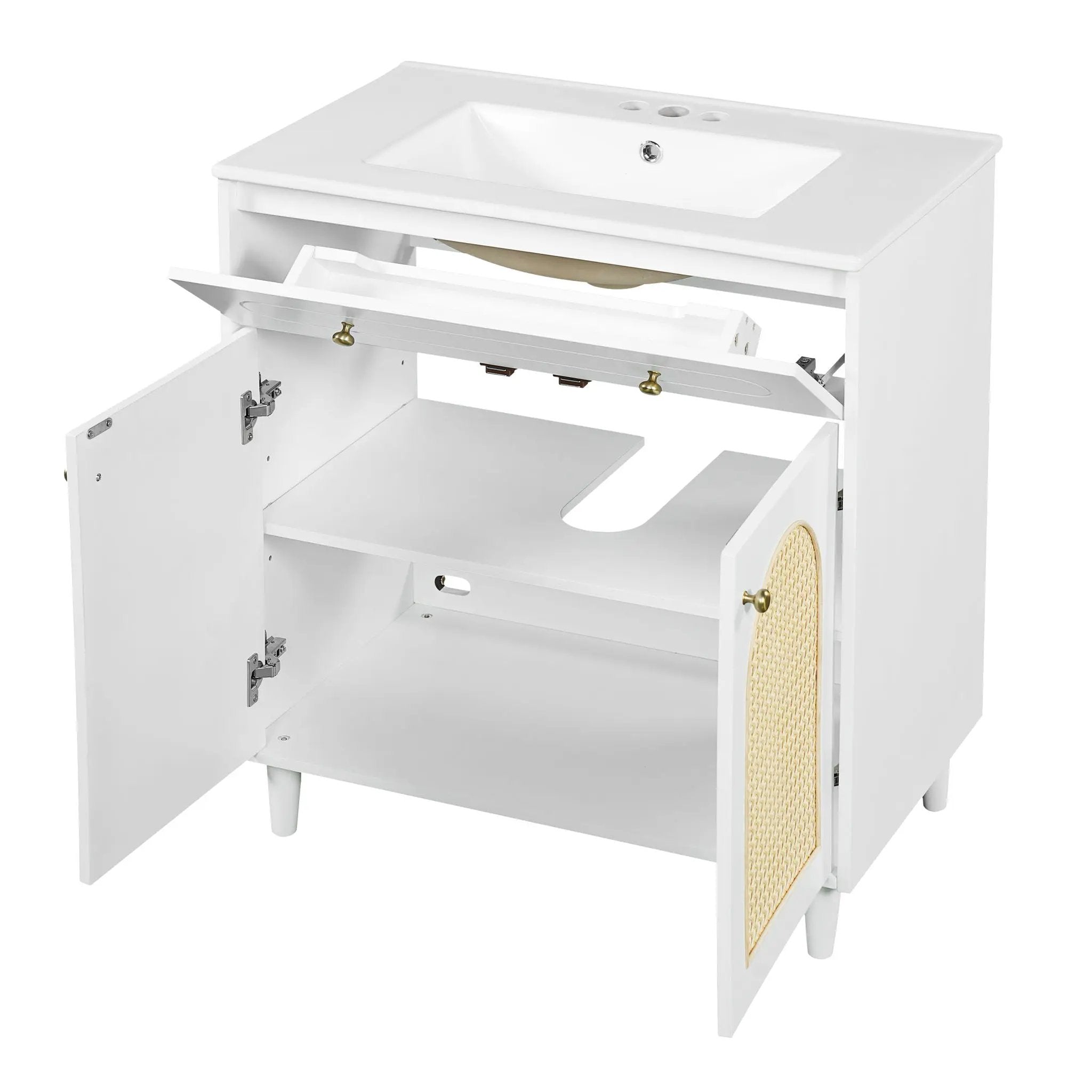 Modern Bathroom Vanity With Sink, Cabinet With Adjustable Shelf by Unique Piece Furniture