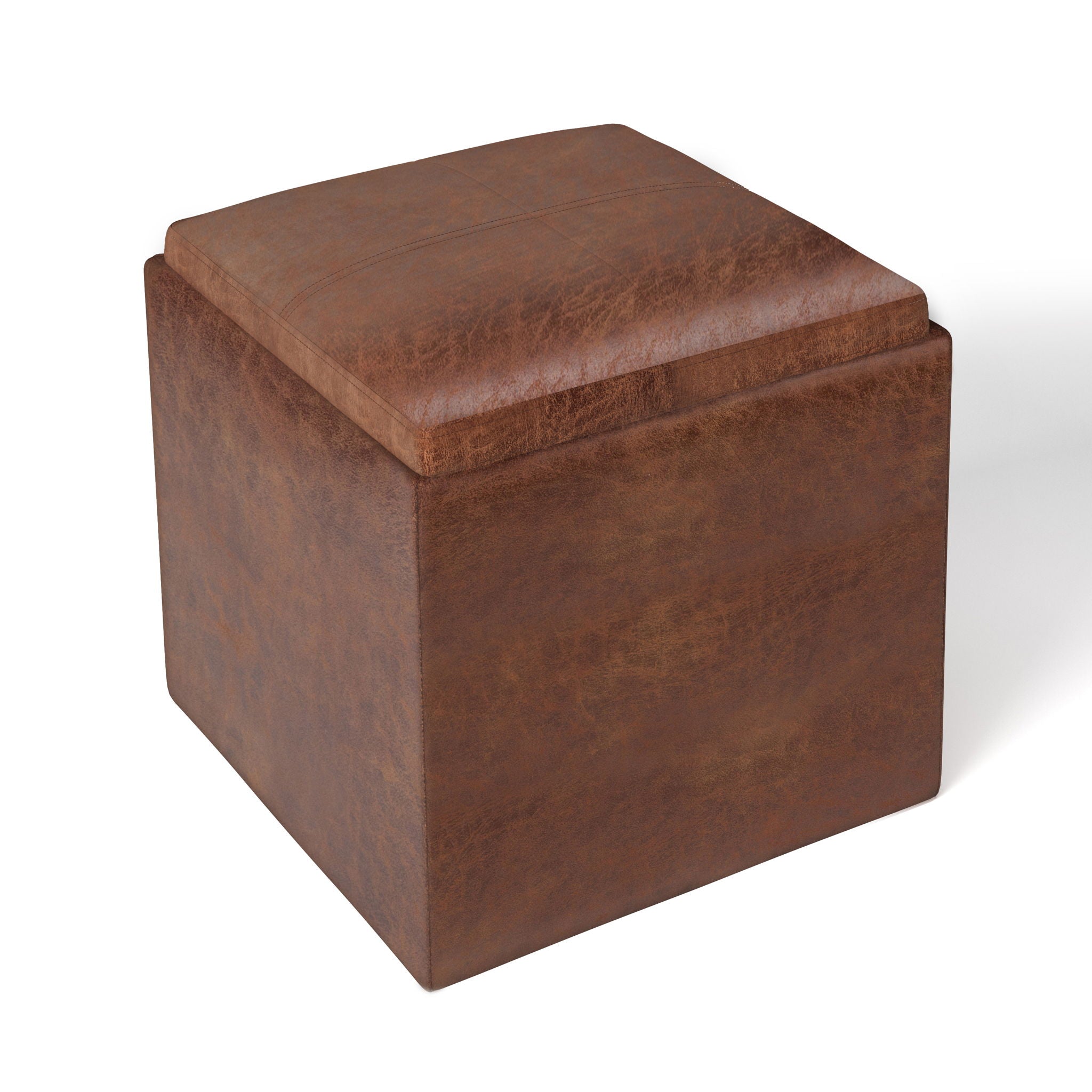Rockwood - Upholstered Cube Storage Ottoman With Tray by HouseOfZazla