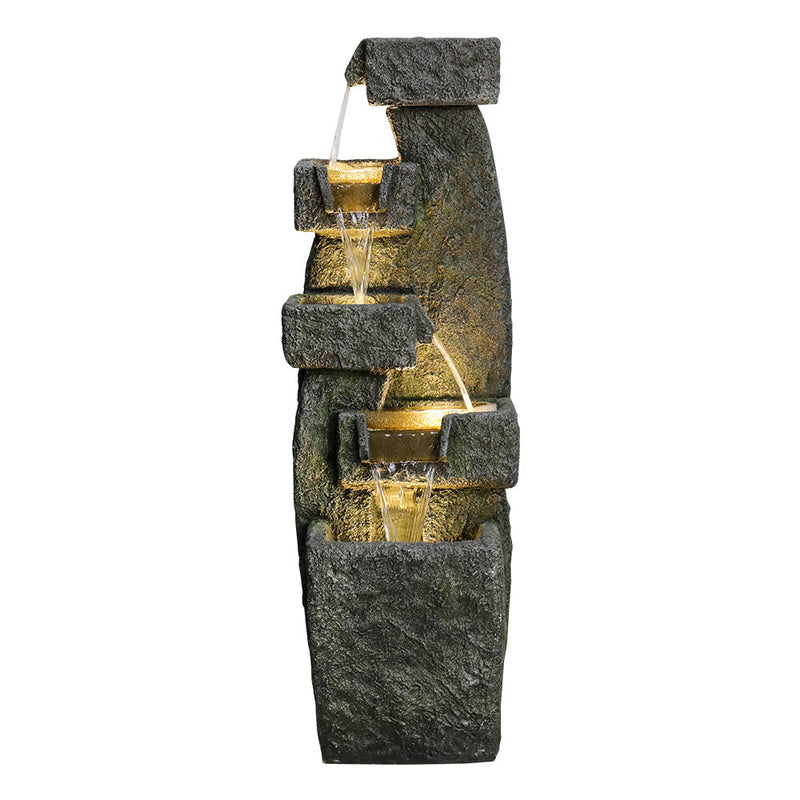 Resin Tiered Outdoor Fountain 5 Tier Modern LED, photo 4 of 10