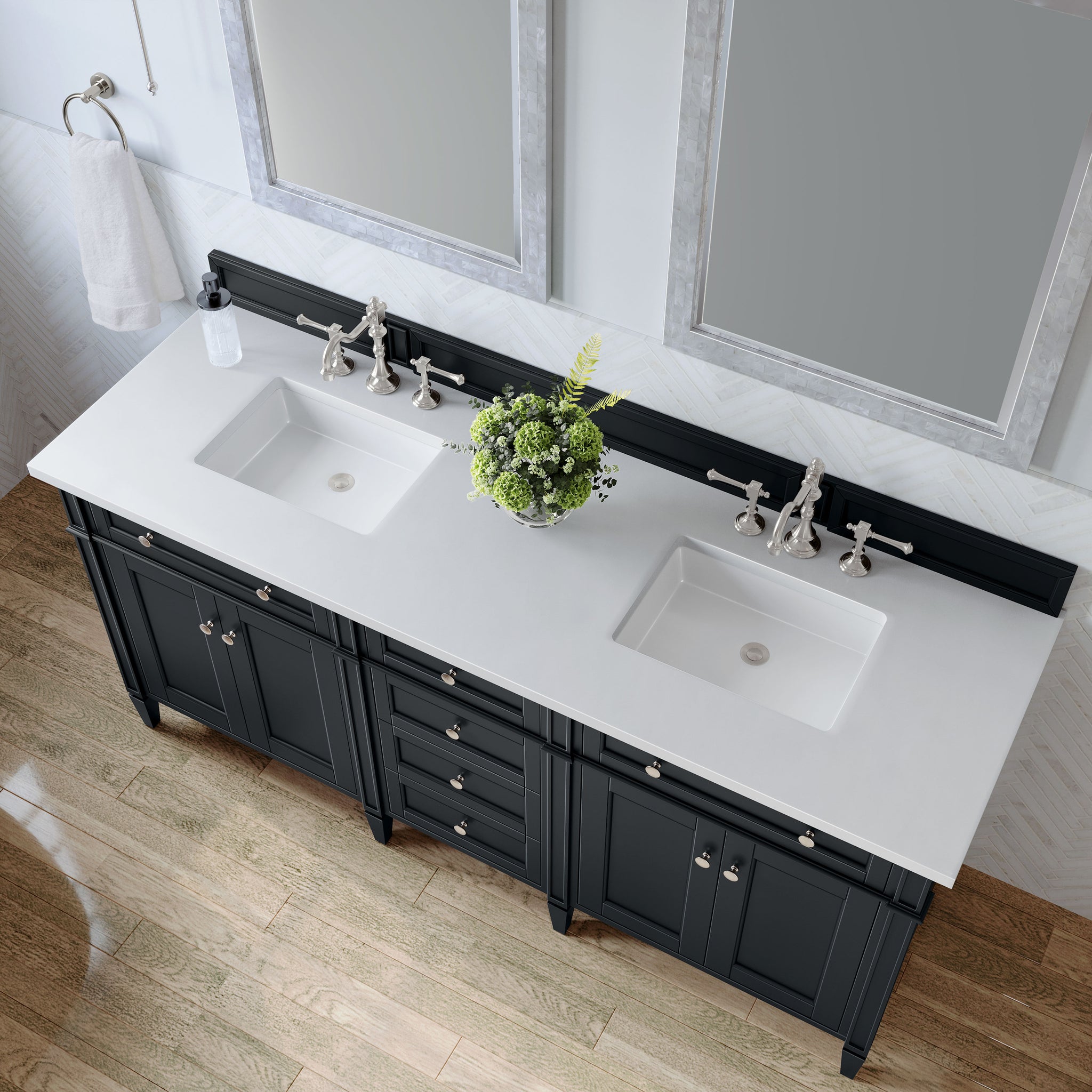 James Martin Brittany 72" Double Bathroom Vanity, Black Onyx, view 33