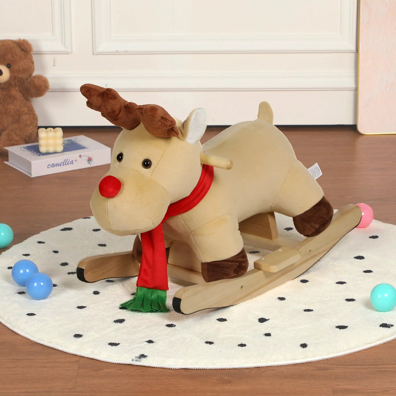 Kids Ride-On Rocking Horse Toy with Jingle Bells by HouseOfZazla
