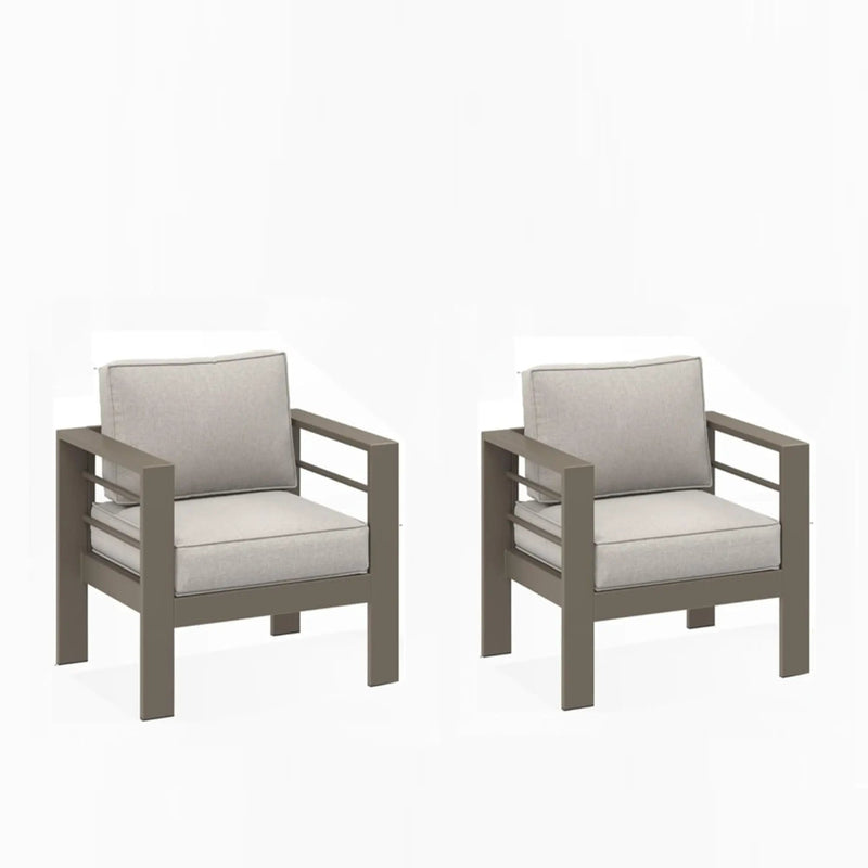 Modern All-Weather Patio Armchairs With Thick Cushions (Set of 2) by HouseOfZazla