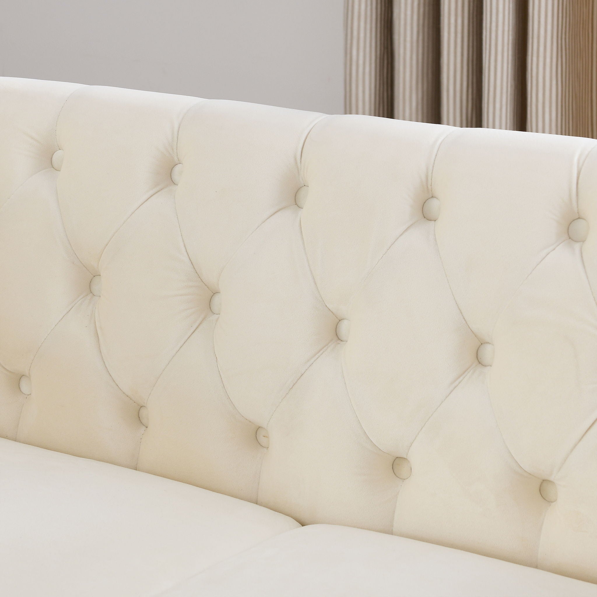 Chesterfield Sofa With Rolled Arms And Nailhead Trim by HouseOfZazla