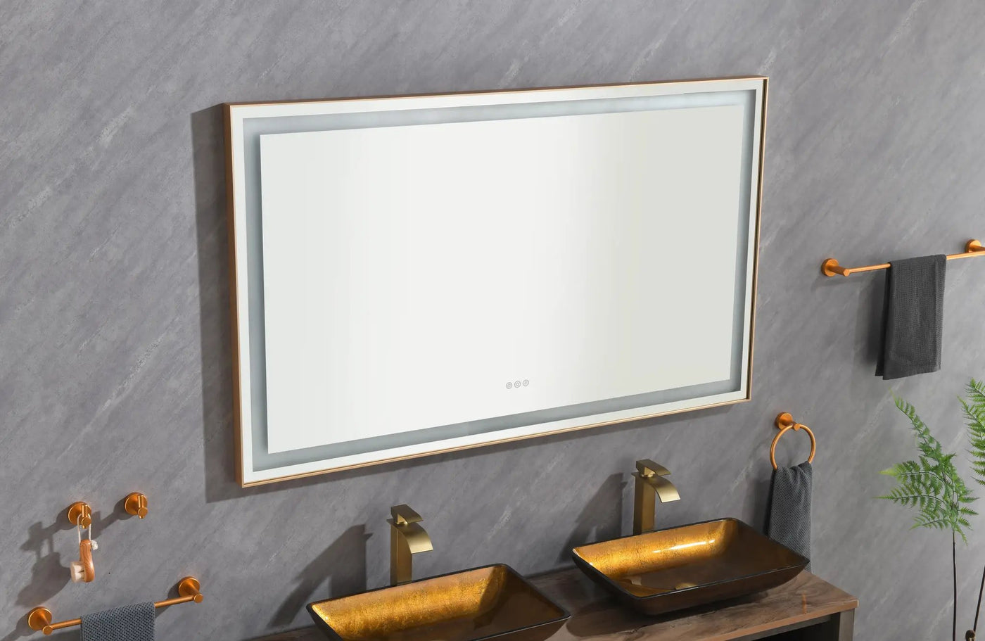 60 x 36 Inch LED Bathroom Mirror with Aluminum Frame by HouseOfZazla