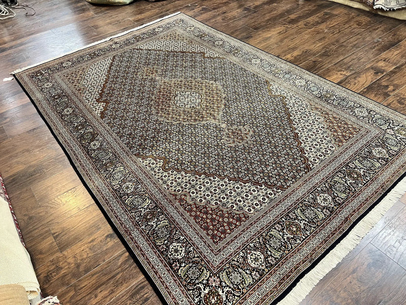 Wonderful Persian Tabriz Rug 7x10 ft, Very Fine 50 Raj 350 KPSI Oriental Carpet, Herati Mahi Pattern, Authentic Hand Knotted Handmade Wool Vintage by Jewel Rugs