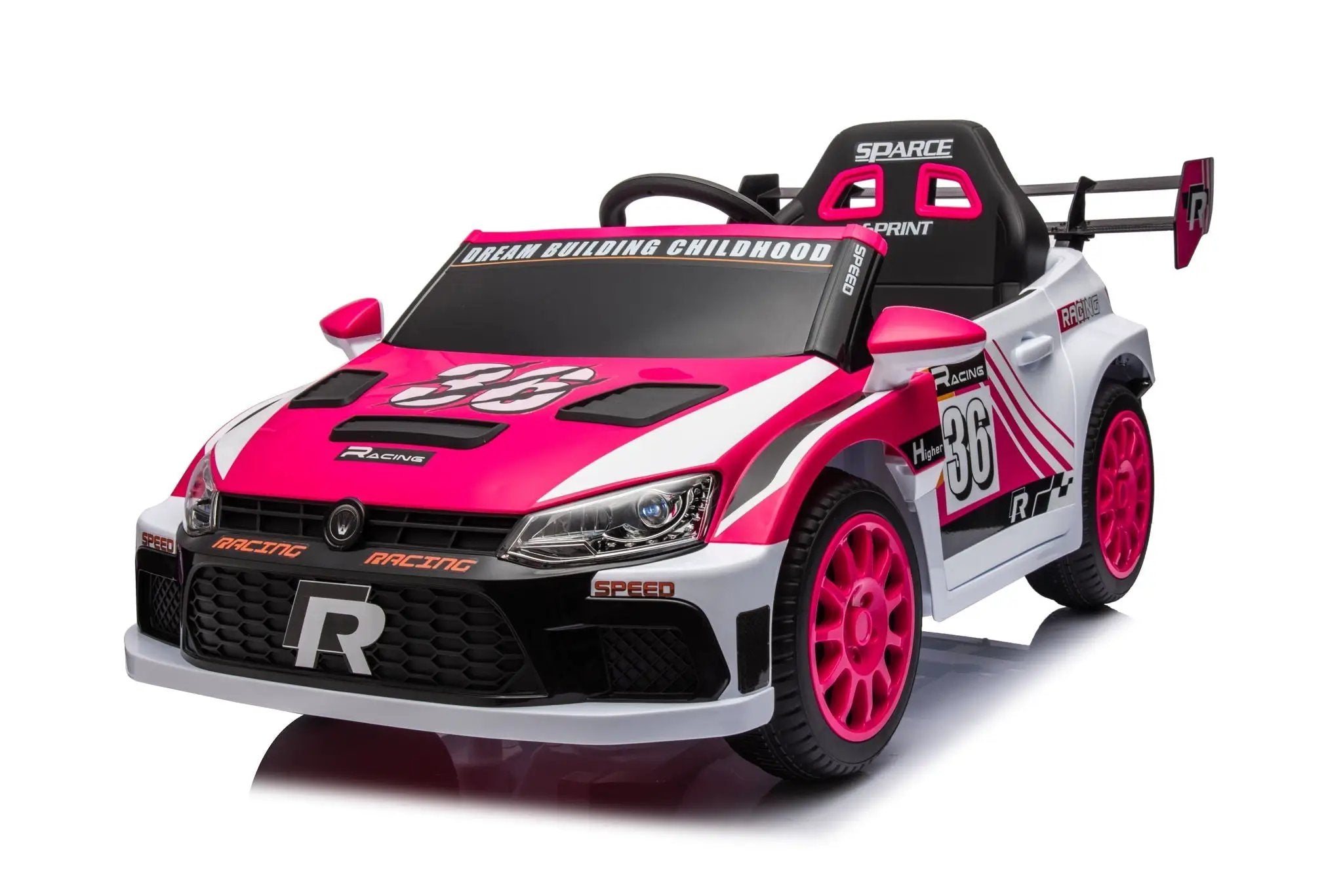 12V4A 20W*2 One Button Start, Forward And Backward, High And Low Speed, Music, Front Light, Power Display, Two Doors Can Open, 2.4G R / C, Seat Belt Four Wheel Absorber Kids Ride On Car by HouseOfZazla