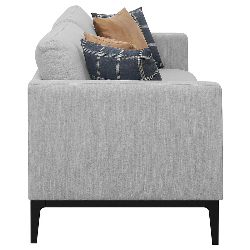 Apperson 2-piece Upholstered Track Arm Sofa Set Light Grey by Unique Piece Furniture