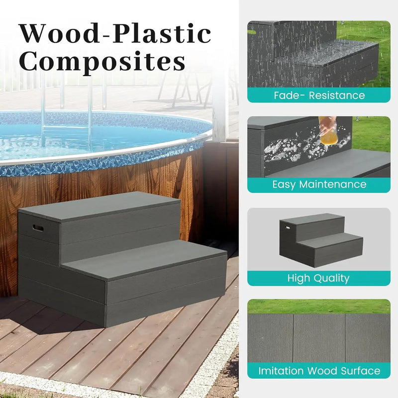 Hot Tub Steps, Universal Spa & Hot Tub Step, Heavy Duty Aluminum Spa Steps by HouseOfZazla