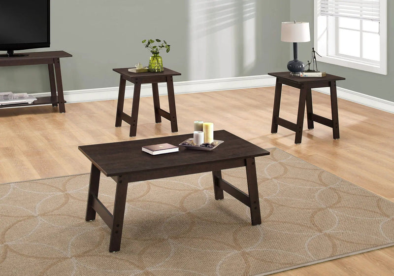 Table Set, Coffee, End, Side, Accent, Living Room Transitional (Set of 3) by Unique Piece Furniture