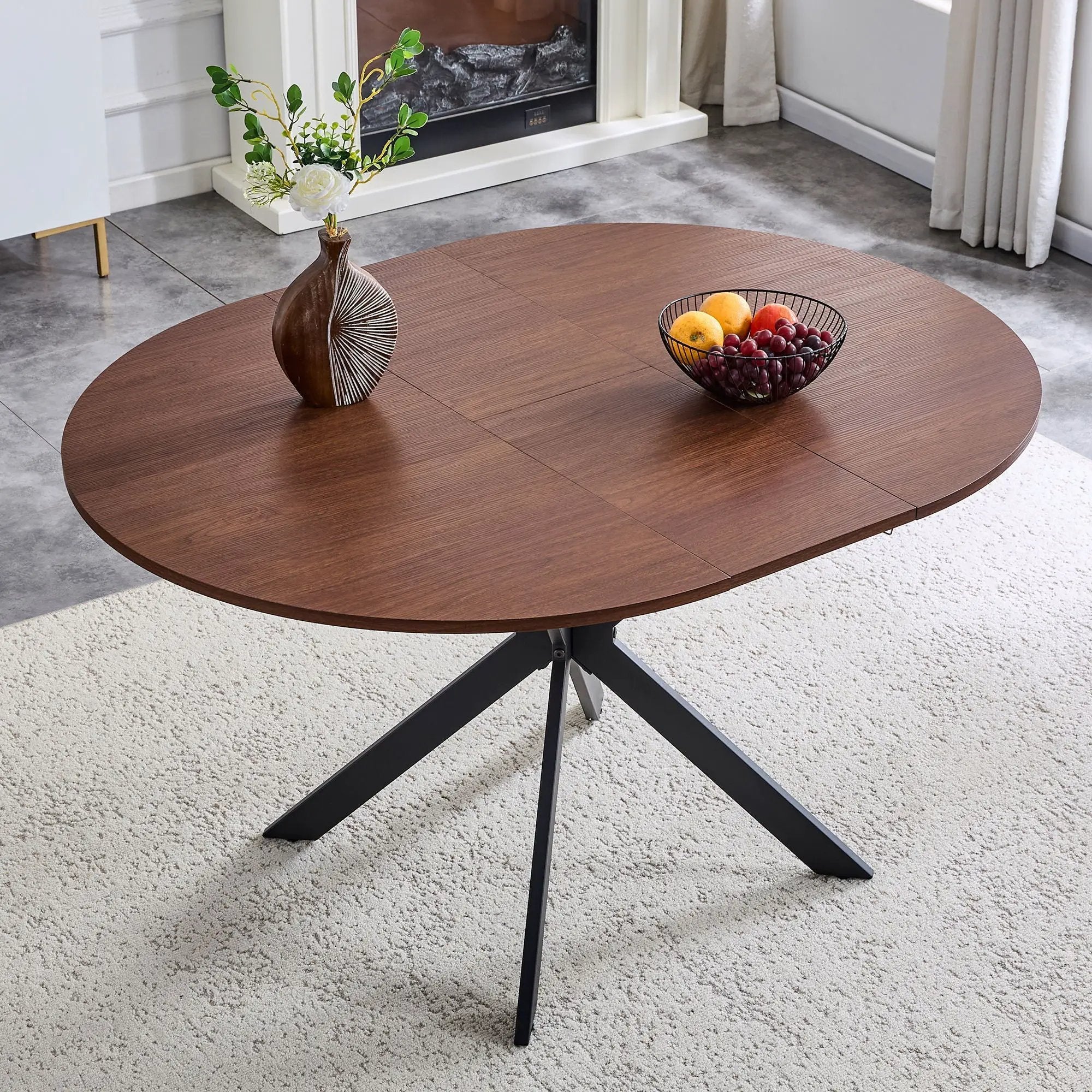 Extendable Round Dining Table - Walnut by Unique Piece Furniture