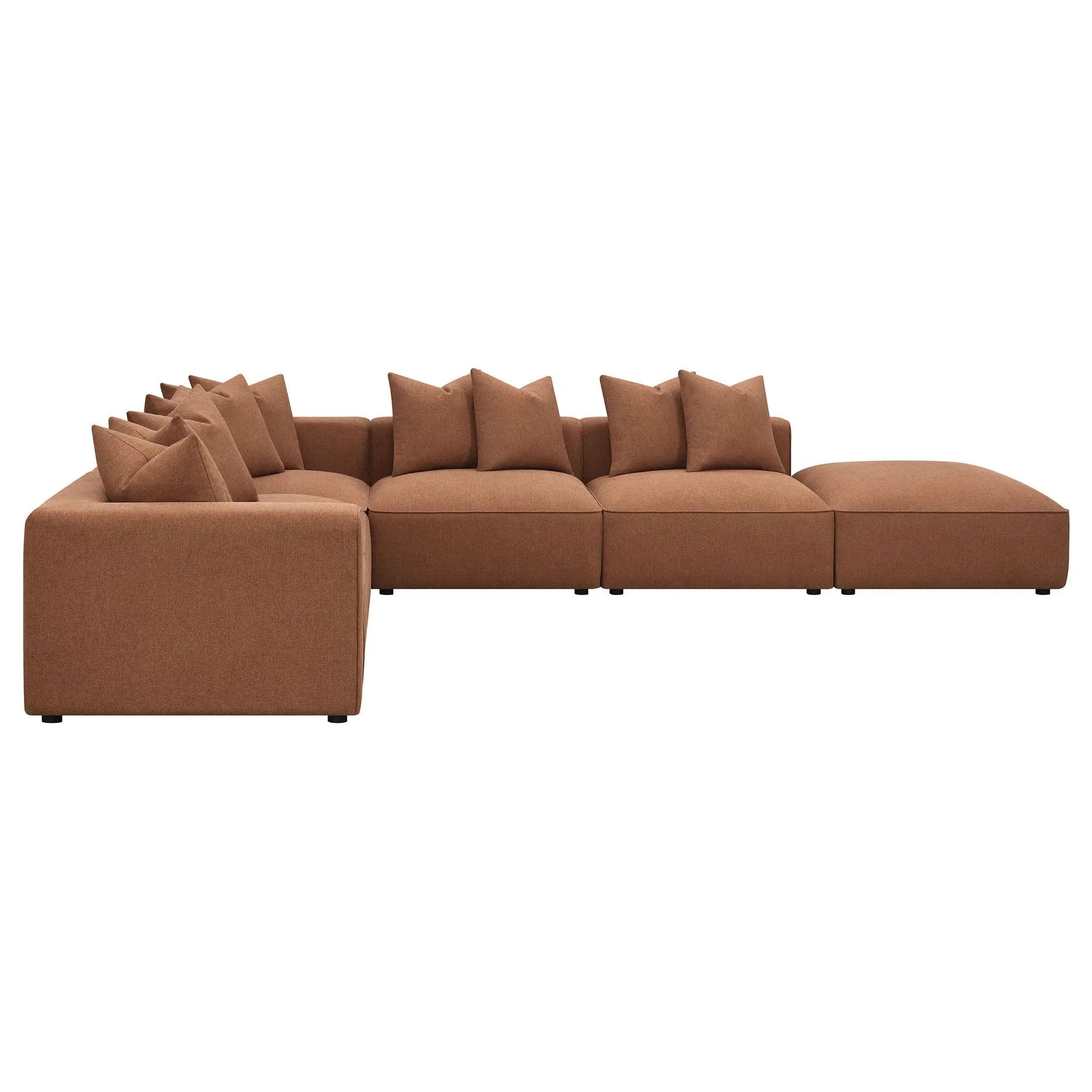 Jennifer 6-piece Upholstered Modular Sectional Terracotta by Unique Piece Furniture