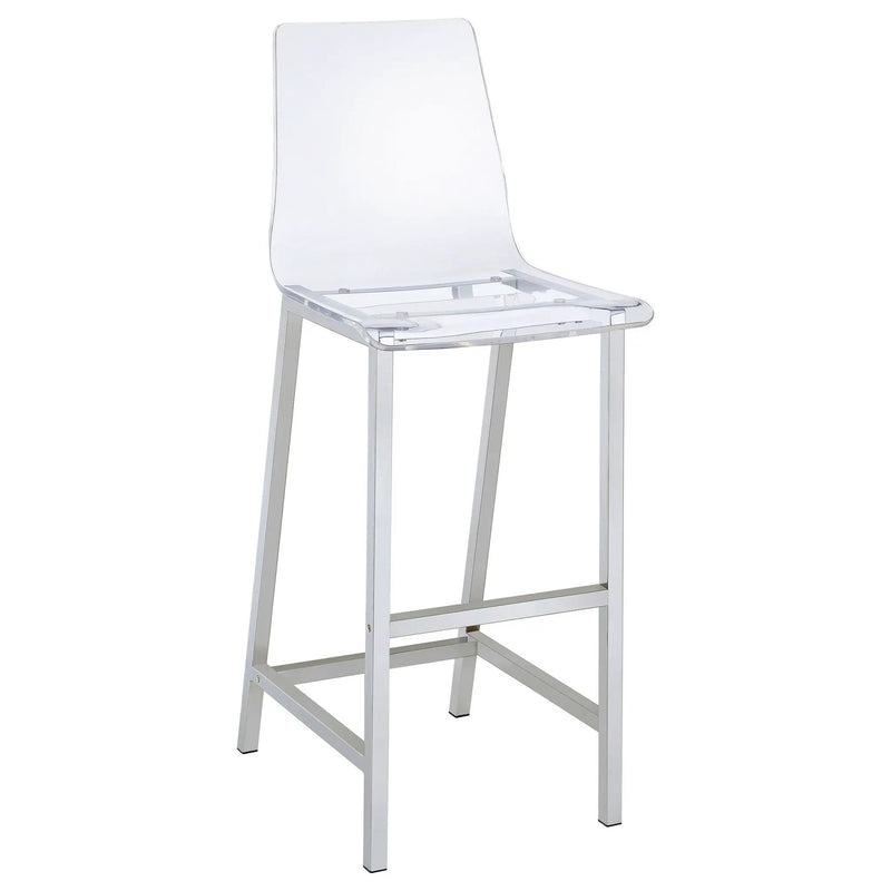 Juelia Clear Acrylic Bar Chair Chrome (Set of 2) by Unique Piece Furniture