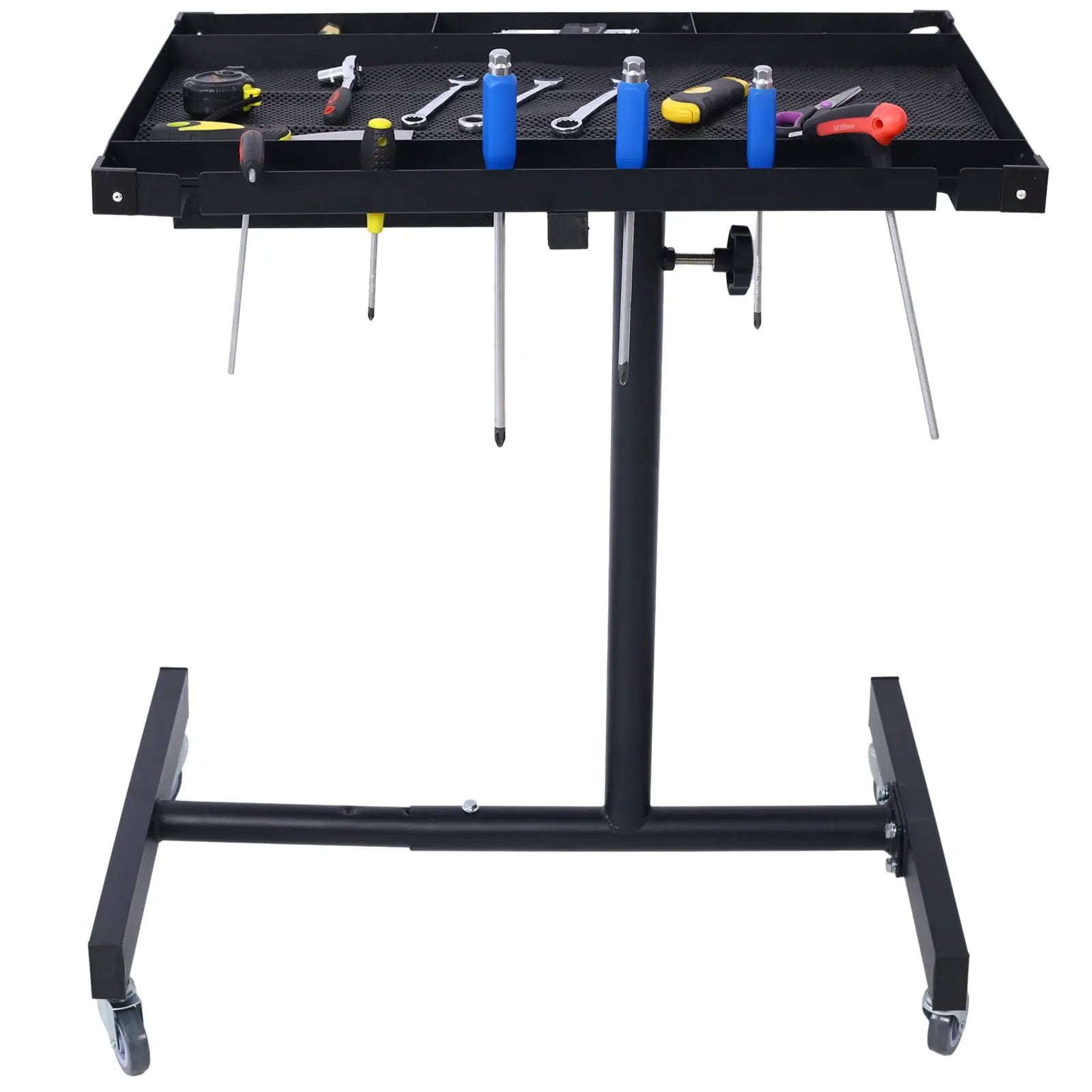 Adjustable Tear Down Work Table With Drawer For Garages, Repair Shops, And Diy, Portable, (4) 2.5" Swivel Casters, 220 Pound Capacity, Rubber Corners, Heavy Duty Steel by Unique Piece Furniture