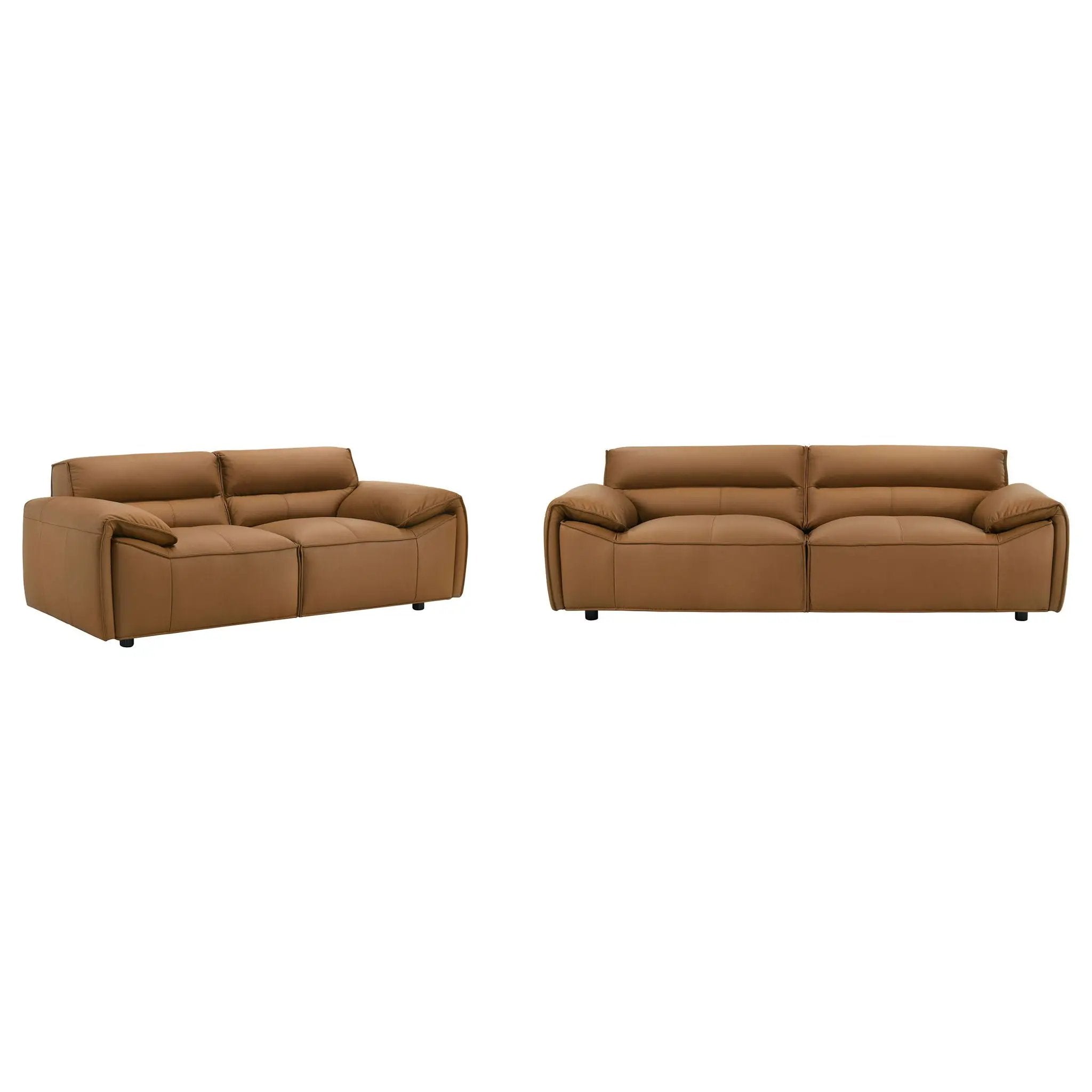 Buxton 2-piece Leather Upholstered Sofa Set Orange by Unique Piece Furniture