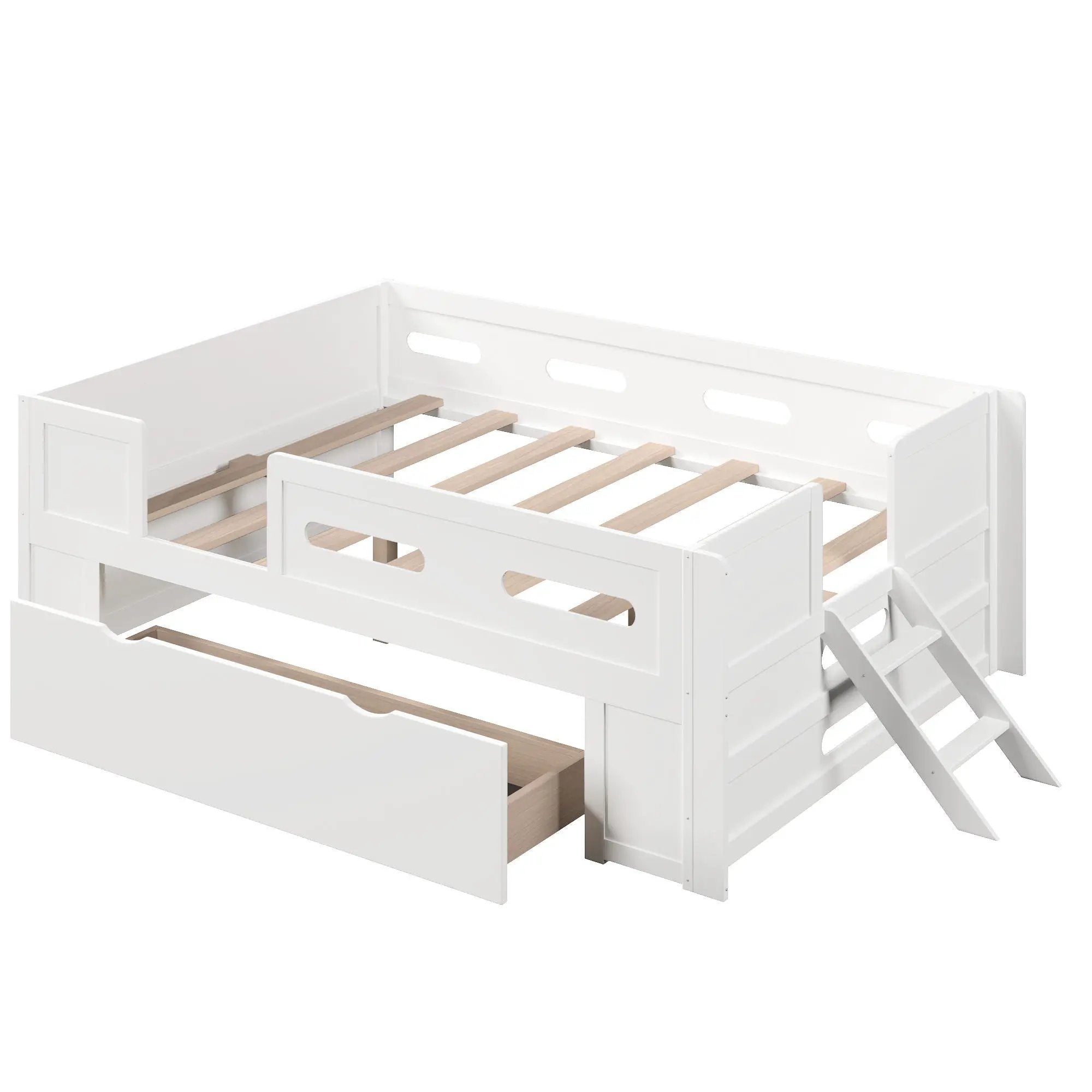 Platform Bed With Guardrail And Drawer by HouseOfZazla