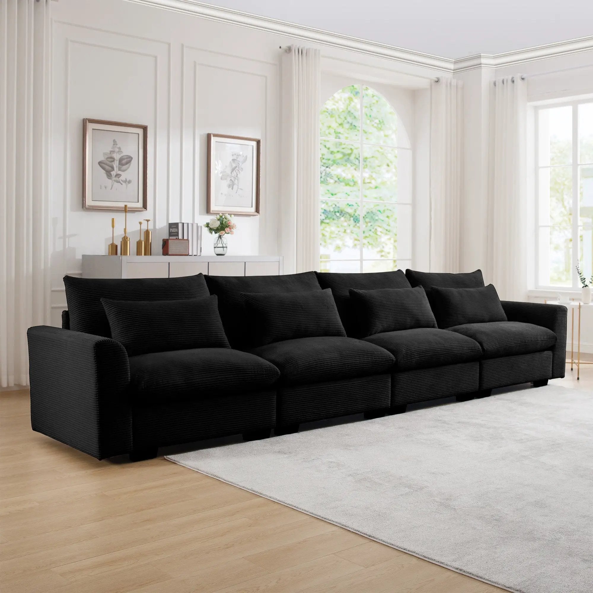 4 Seater Deep Seat Couches for Living Room by HouseOfZazla