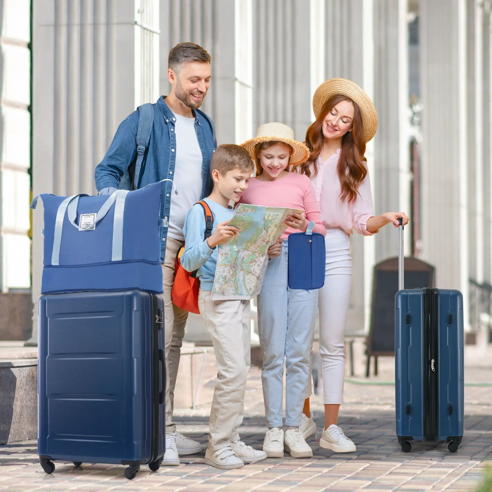 2 Piece Luggage Set With Bags Expanable Spinner Wheels ABS Lightweight Suitcase With Tsa Lock 20" / 24" by HouseOfZazla