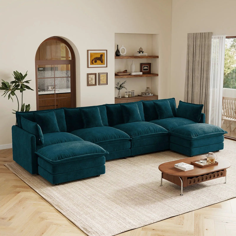 Oversized U Shape Sofa with Ottomans by HouseOfZazla