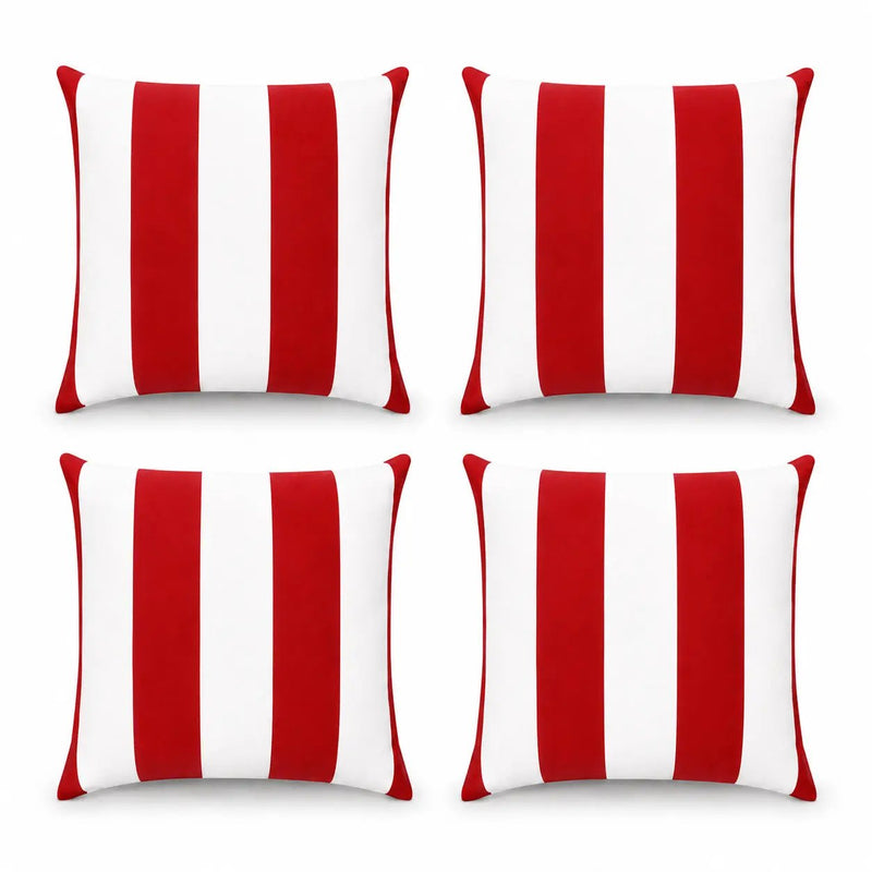 4 Pack Outdoor Lumbar Pillow Covers – Water-Repellent & Fade Resistant by HouseOfZazla