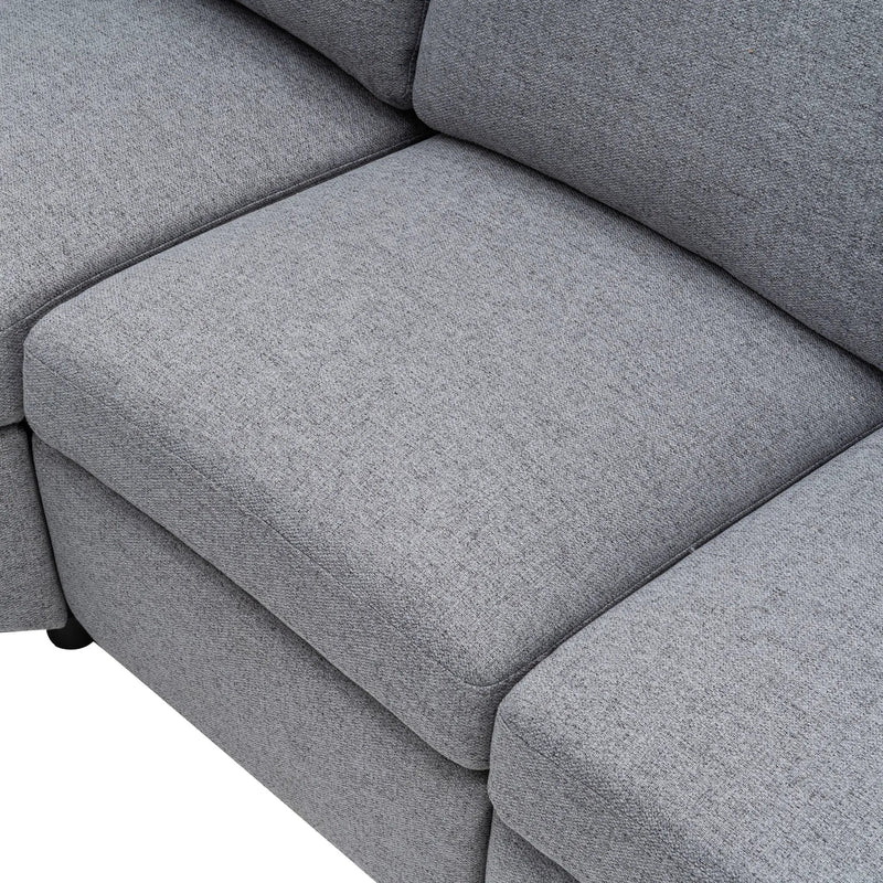 Power Recliner Sectional Sofa Home Theater Reclining Sofa With Two USB Ports, Two Storage Drawers For Living Room by HouseOfZazla