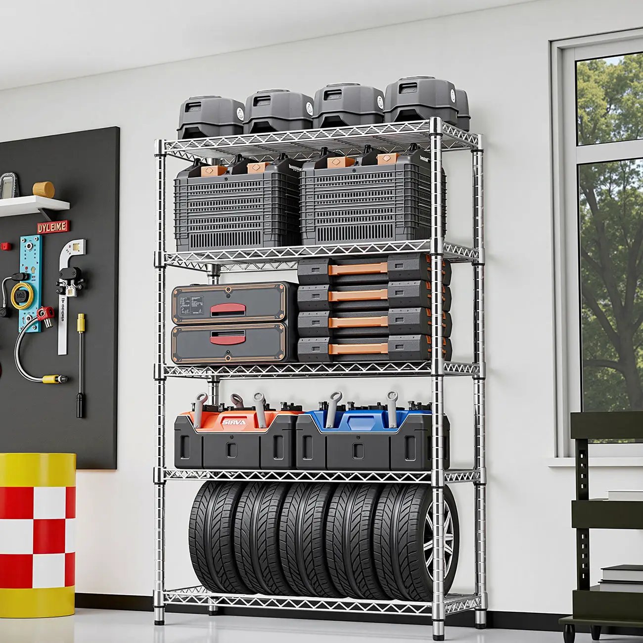 5-Tier Utility Steel Storage Shelving Unit by HouseOfZazla