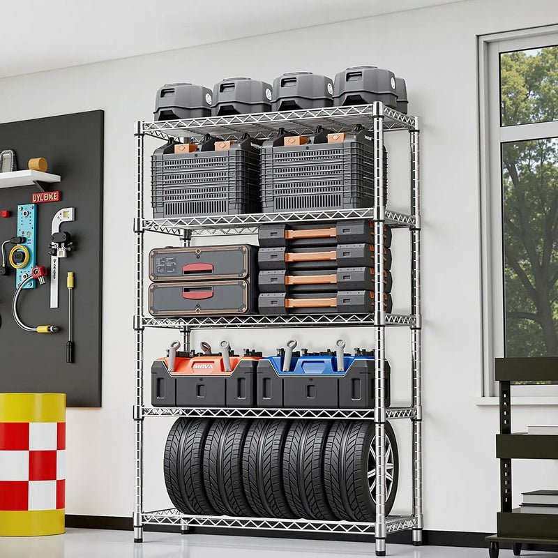 5-Tier Utility Steel Storage Shelving Unit by HouseOfZazla