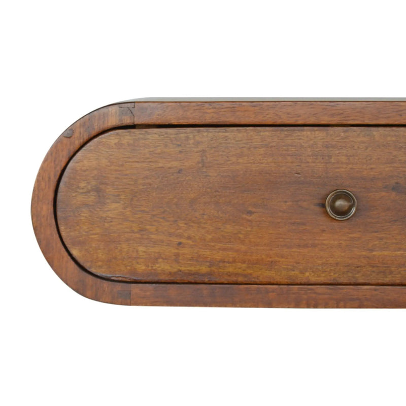 Wall Mounted Round Bedside Table - Chestnut by HouseOfZazla