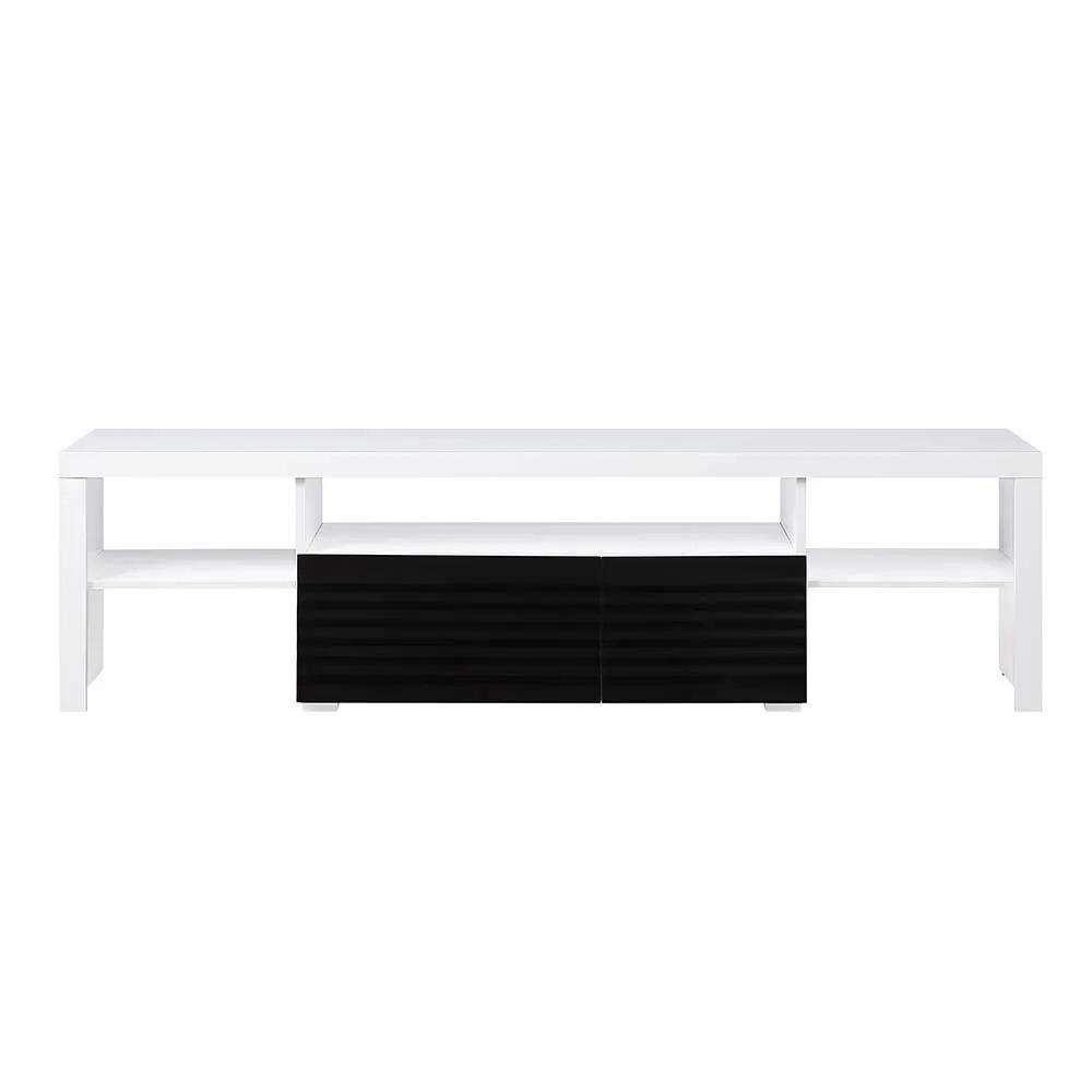 Buck II - TV Stand - White & Black High Gloss by Unique Piece Furniture